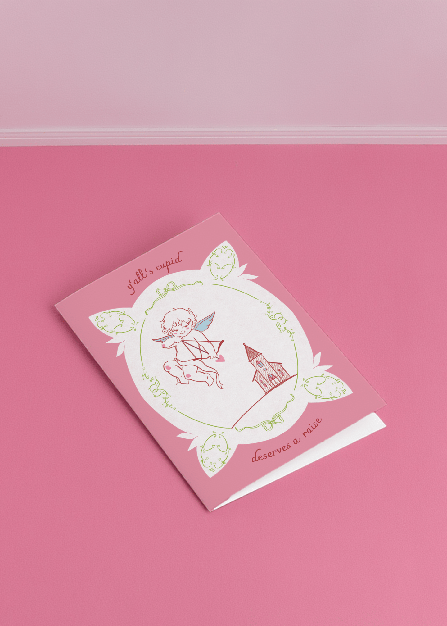 Y’all’s Cupid Deserves a Raise Card mockup 1