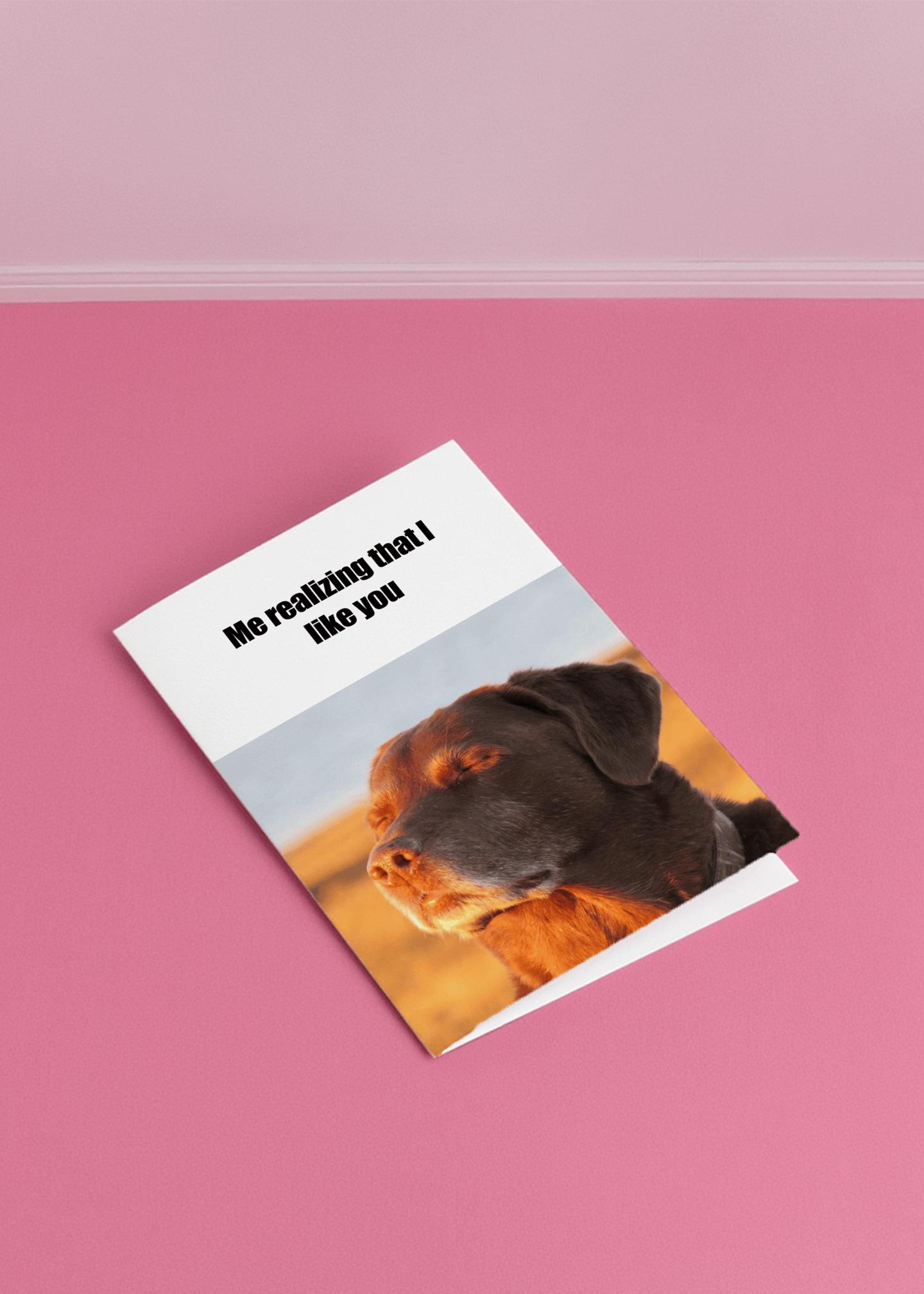 Realizing I Like You Dog Card mockup 1