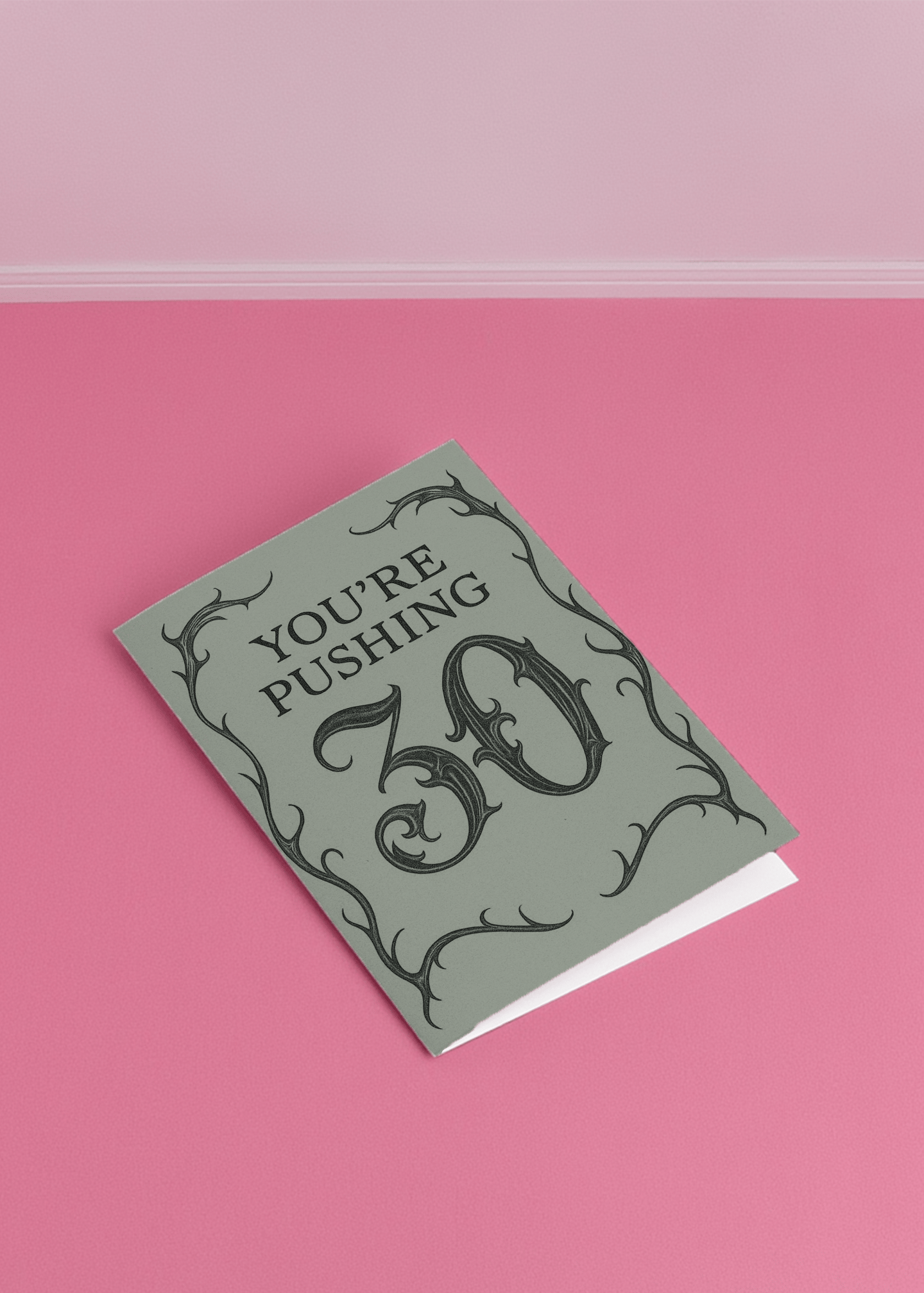 Pushing Thirty Birthday Card mockup 1