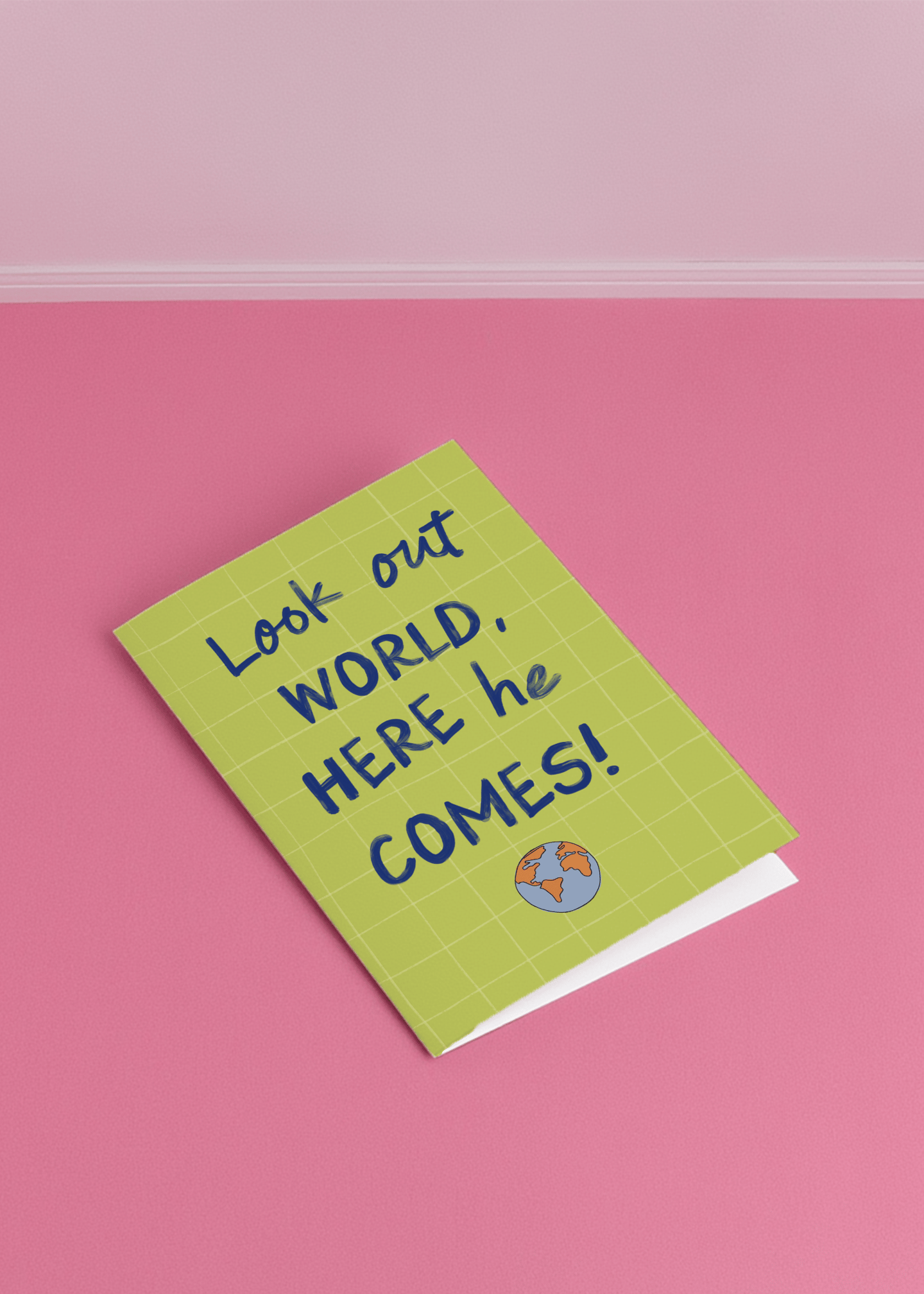 Look Out World He’s Coming Card mockup 1