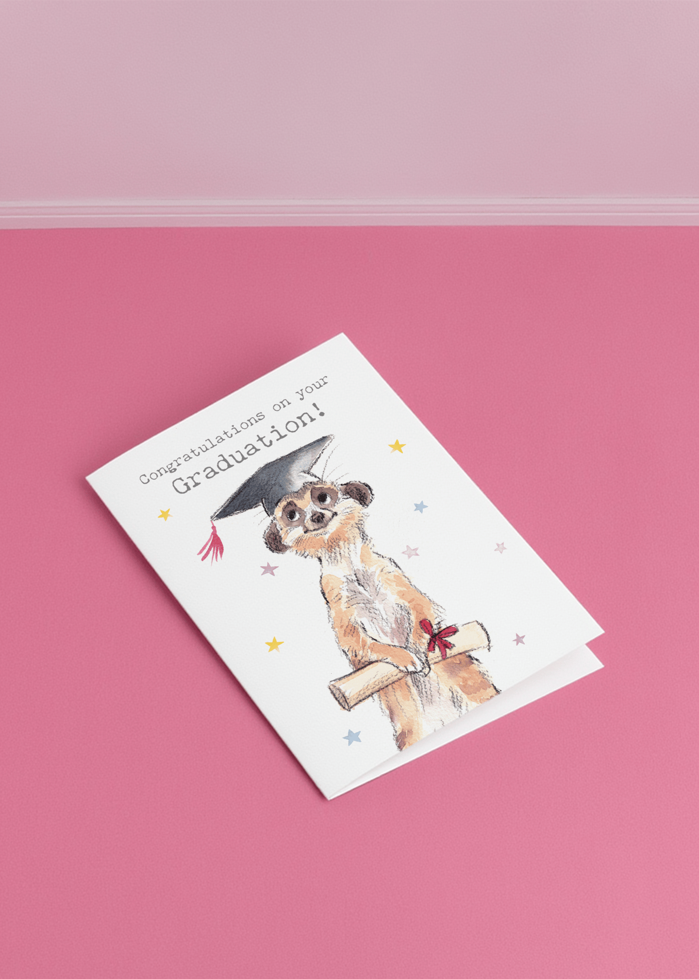 Congratulations Meerkat Graduation Card mockup 1