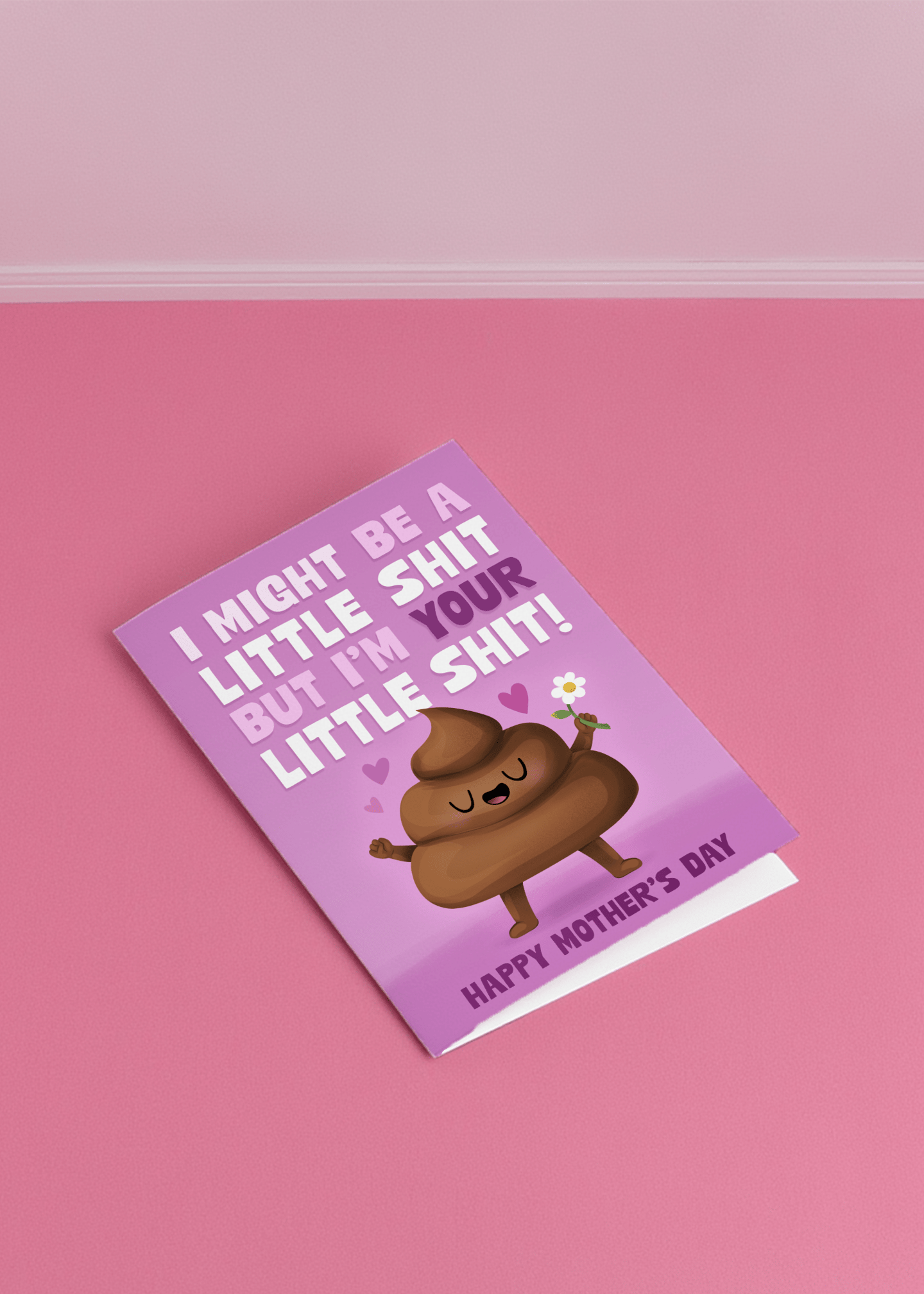 Little Shit Mother's Day Card mockup 1