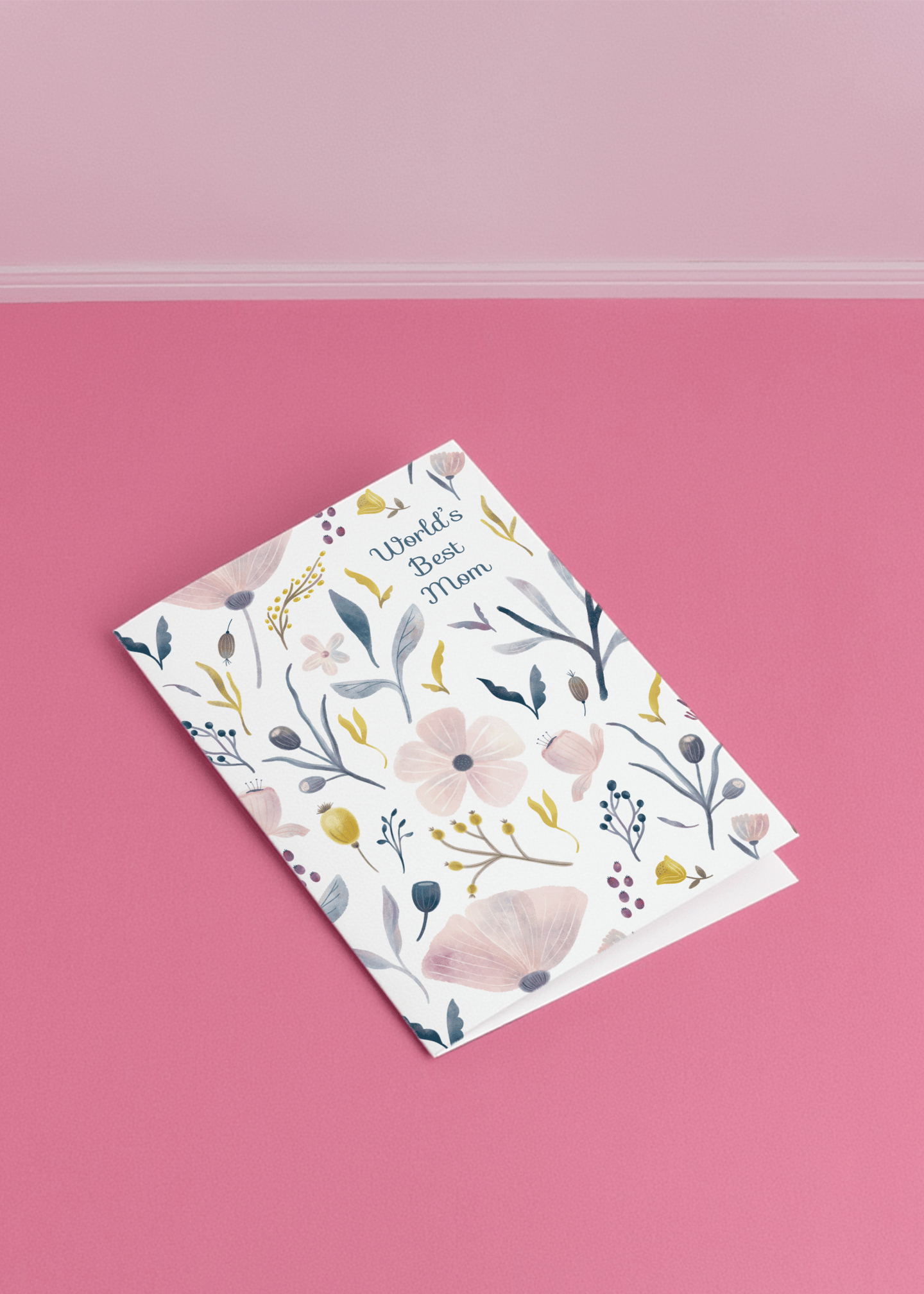 World’s Best Mom Floral Card mockup 1