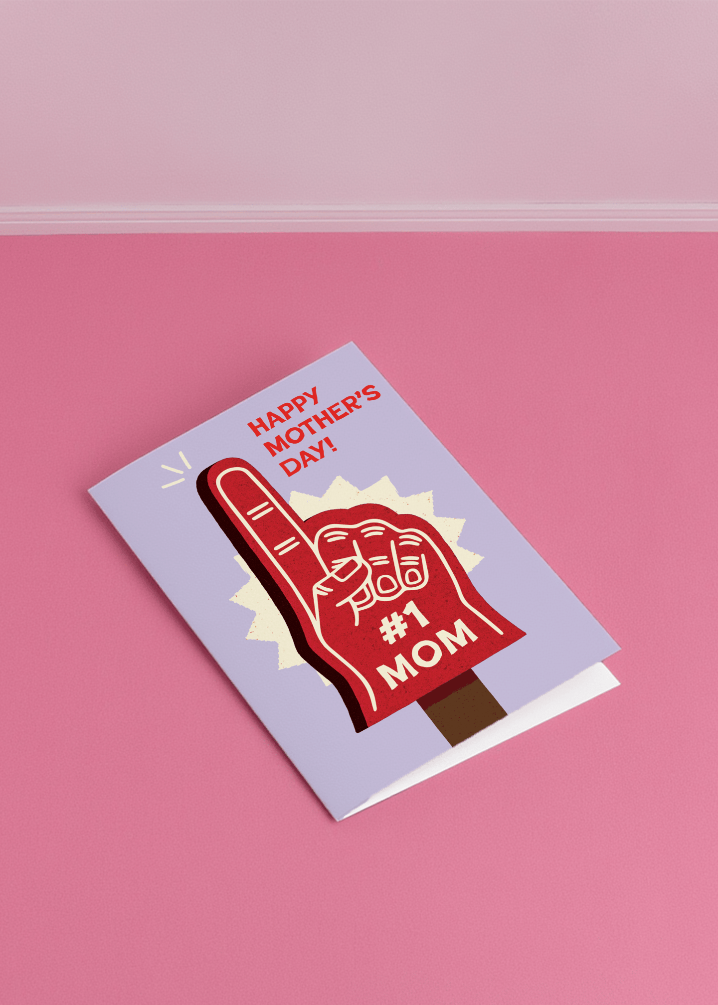 Number One Mom Foam Finger Card mockup 1