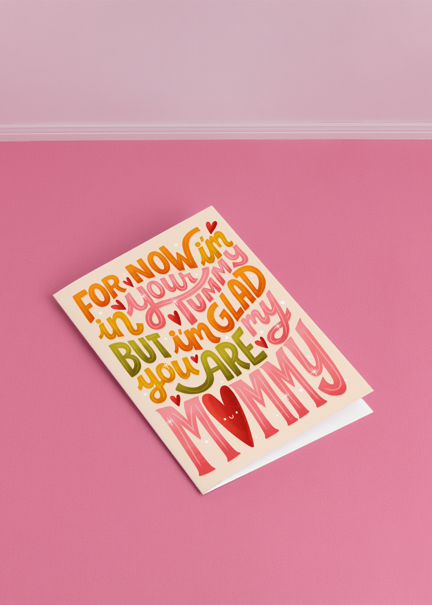 In Your Tummy Glad You're My Mommy Card mockup 1