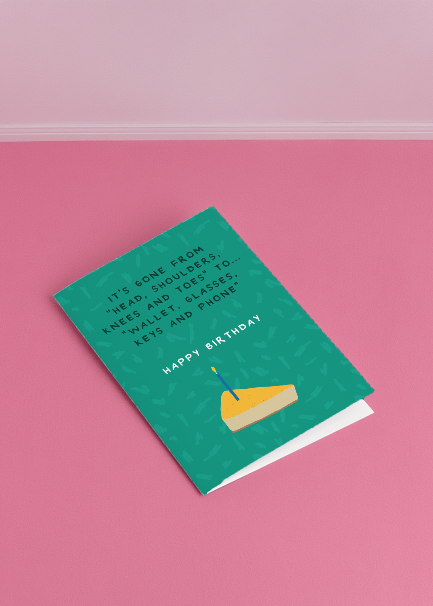Wallet Glasses Keys Birthday Card mockup 1