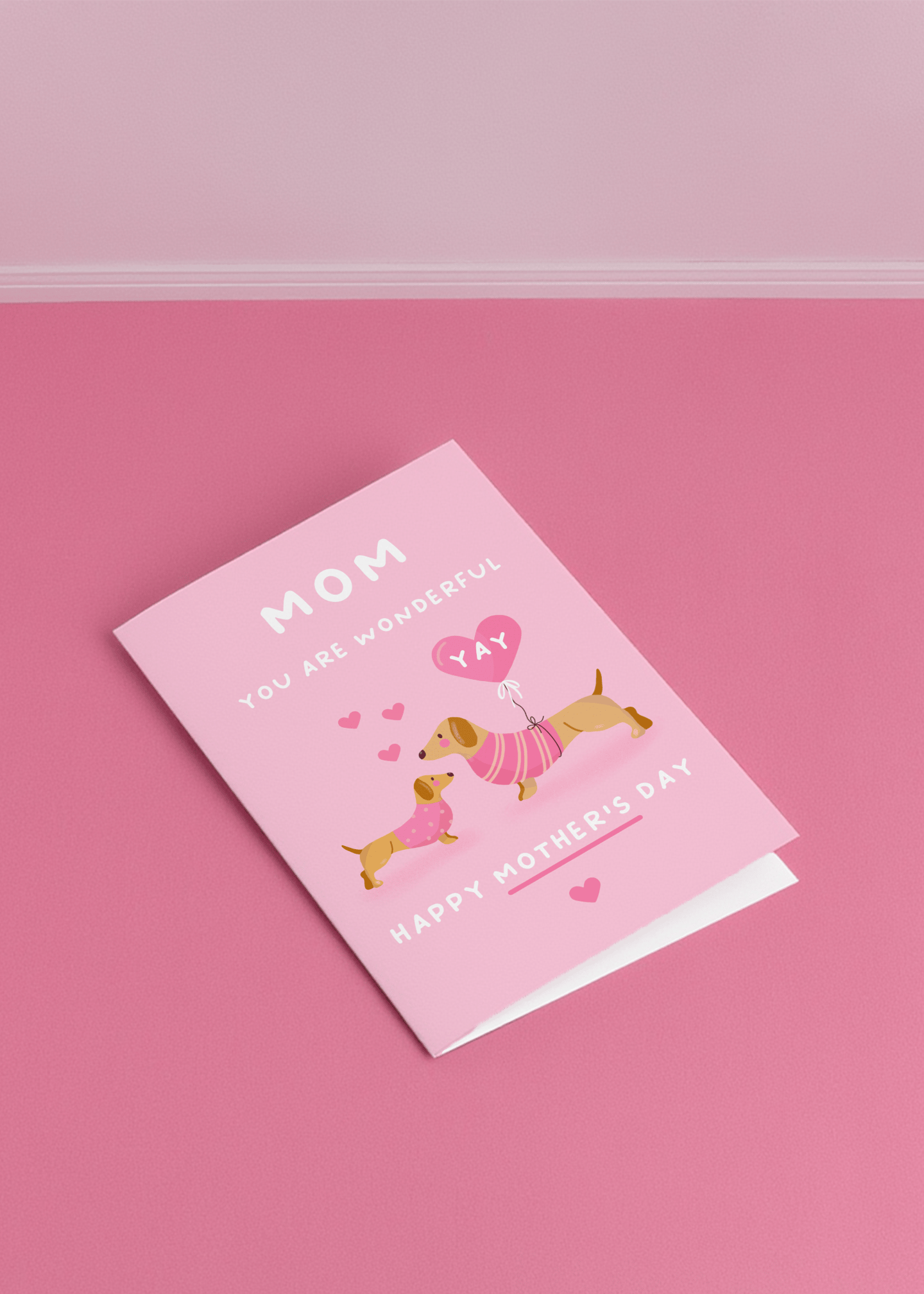 Wonderful Mom Dachshund Card mockup 1