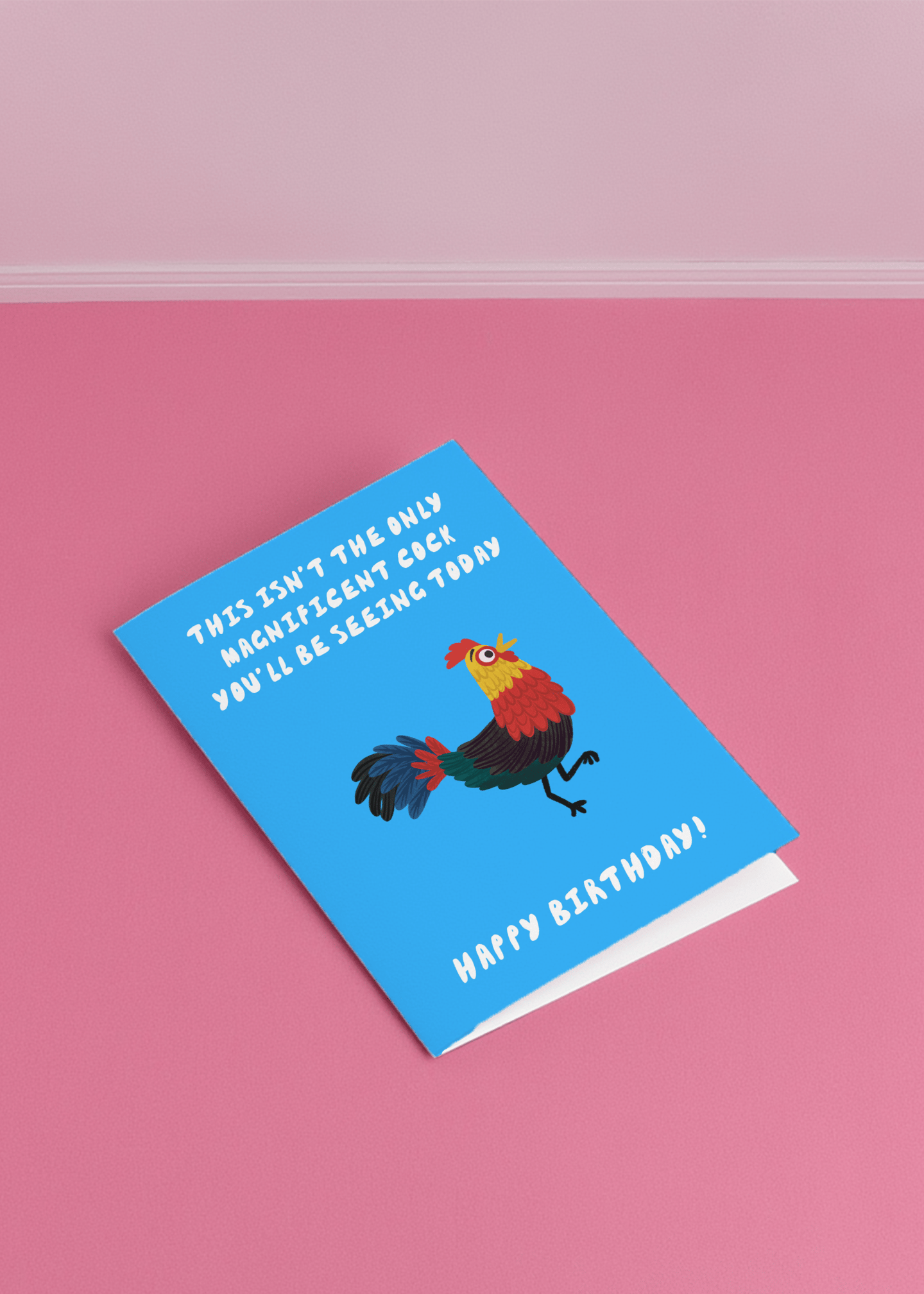 Magnificent Cock Birthday Card mockup 1