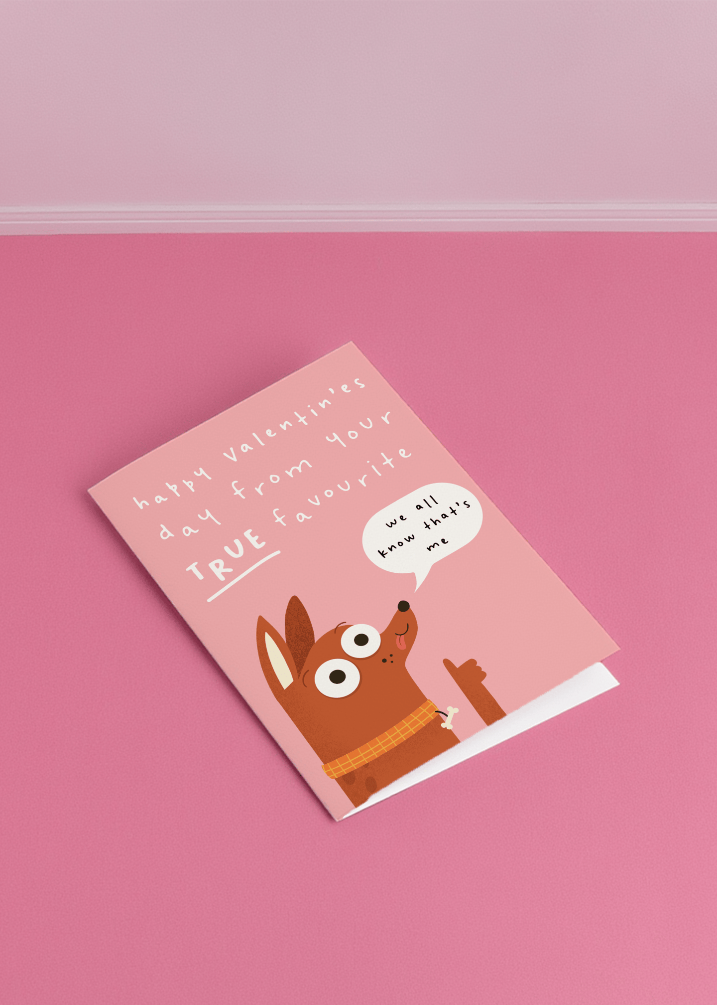 True Favourite Dog Valentine's Day Card mockup 1