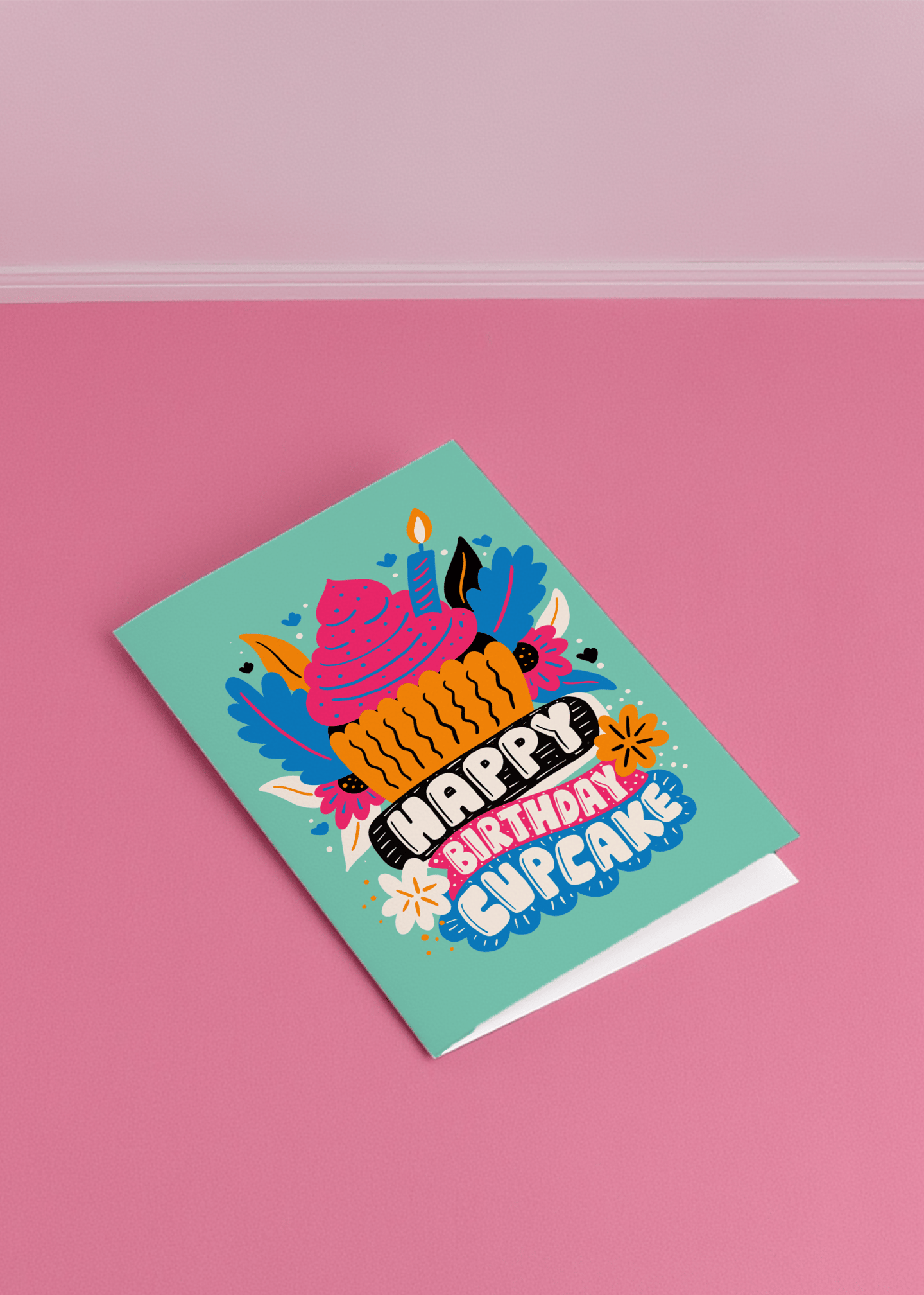Happy Birthday Cupcake Card mockup 1