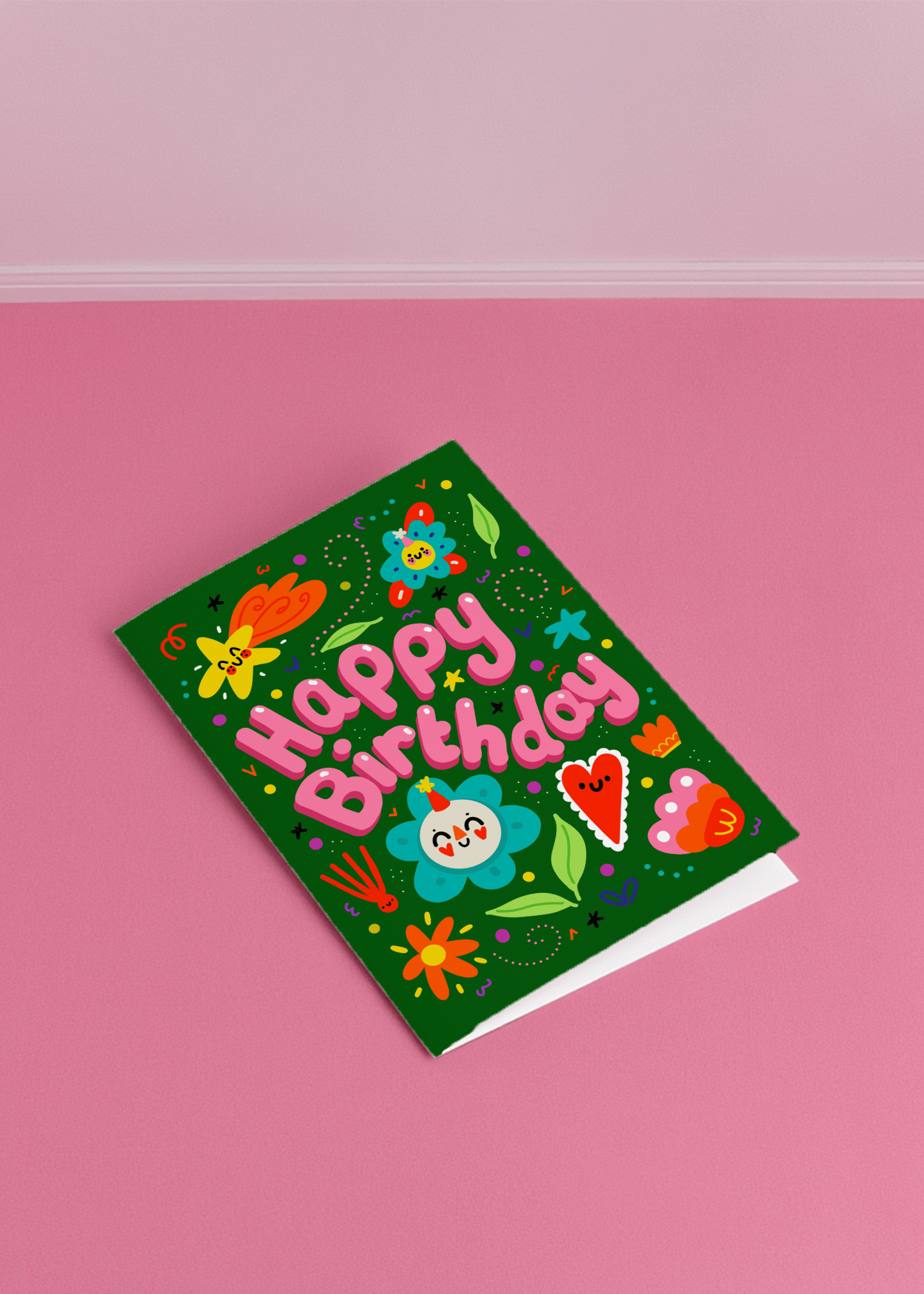 Happy Birthday Bright Florals mockup 1