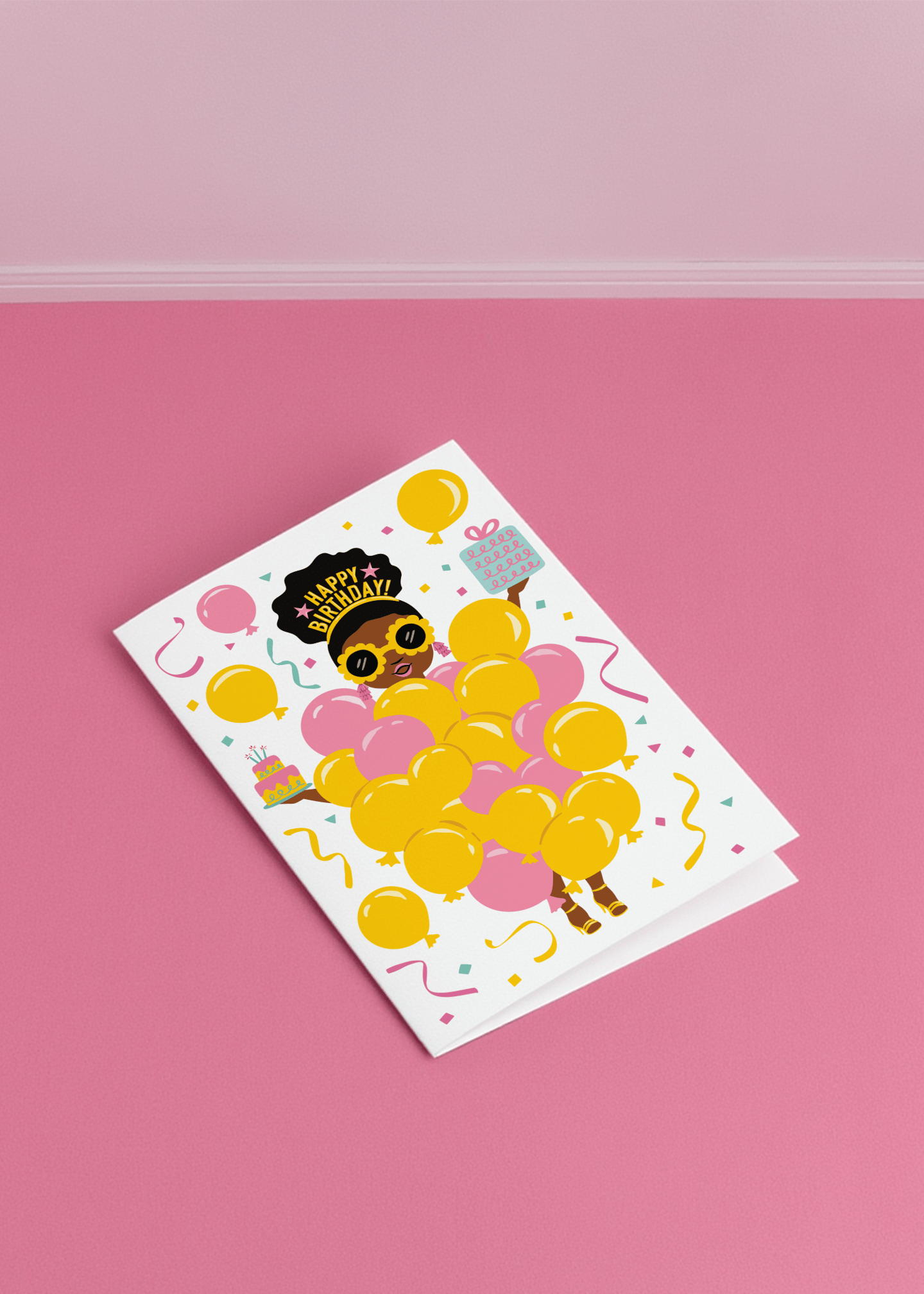 Fabulous Birthday Balloons Card mockup 1