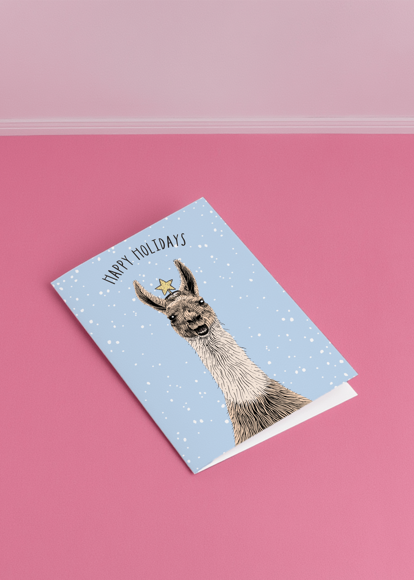 Festive Llama Holiday mockup 1