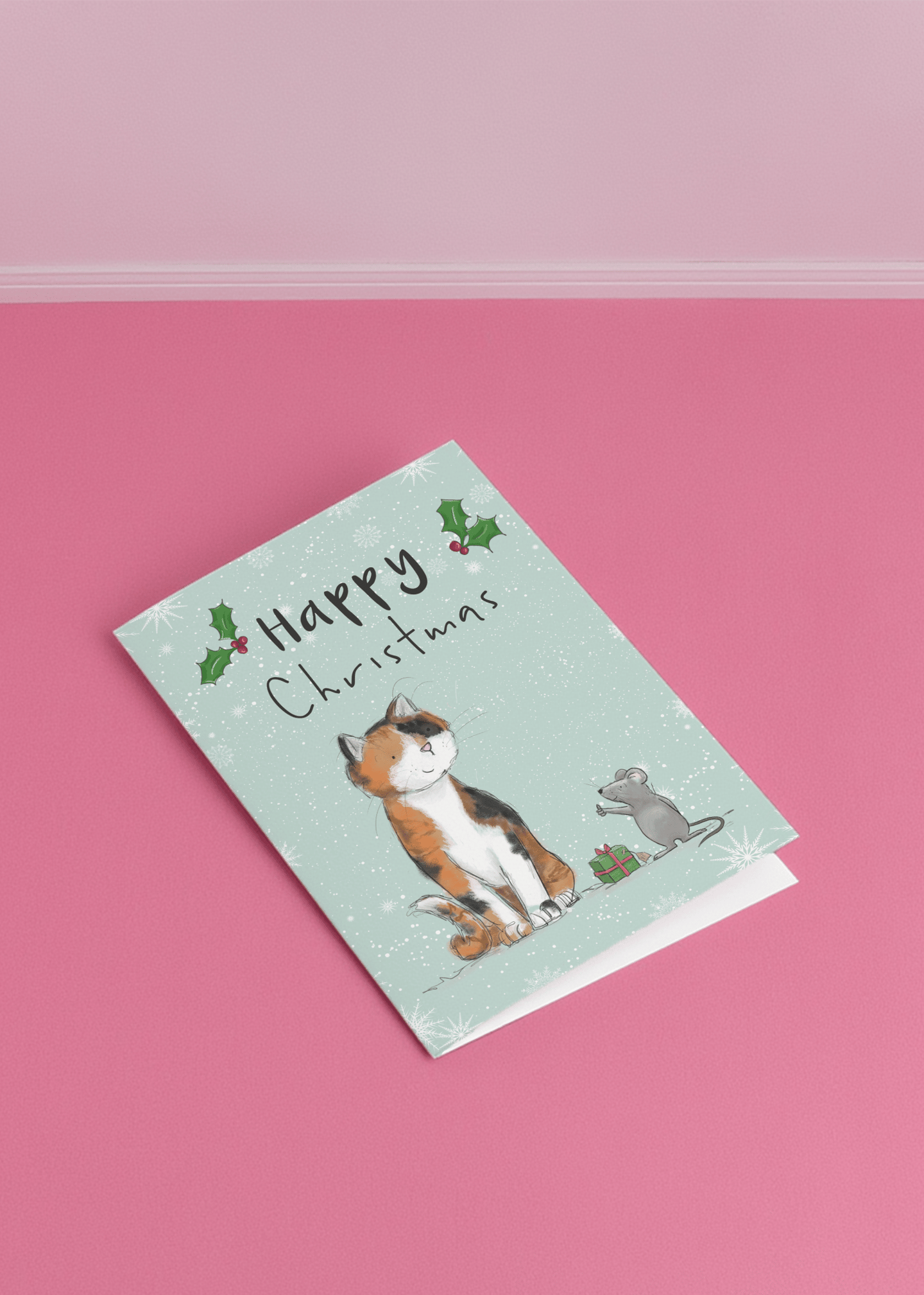 Cat's Christmas with a Friendly Mouse mockup 1