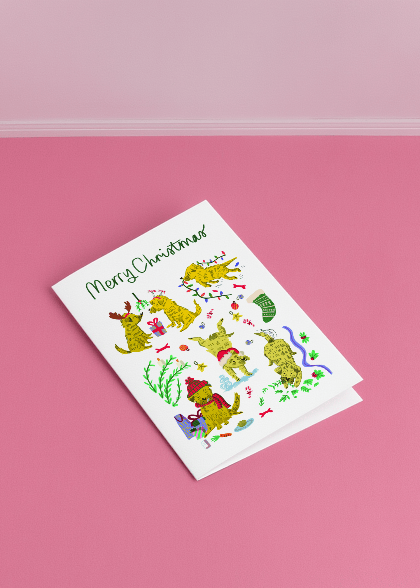 Golden Pups Spreading Christmas Joy mockup 1