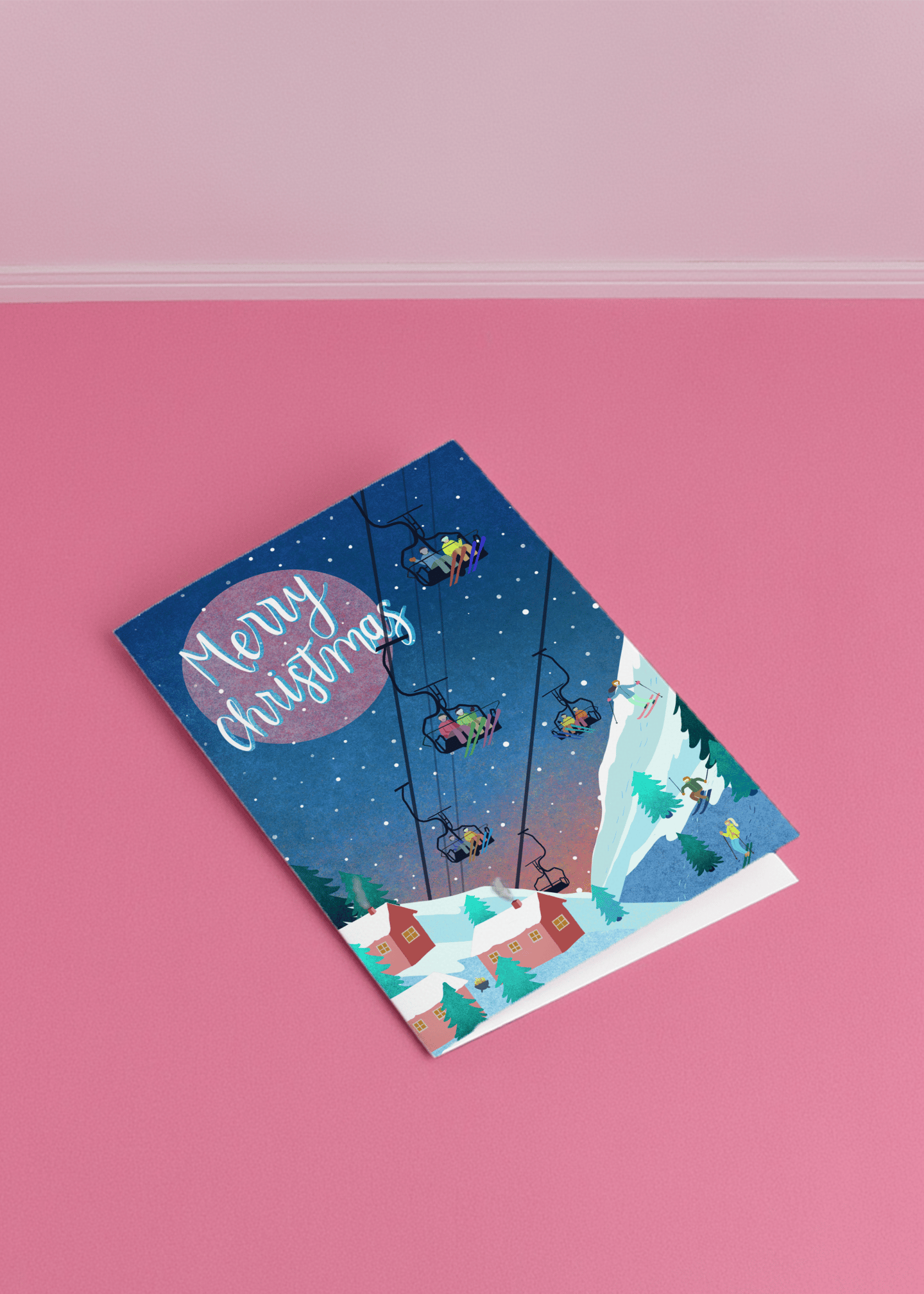 Ski Lift Merry Christmas mockup 1