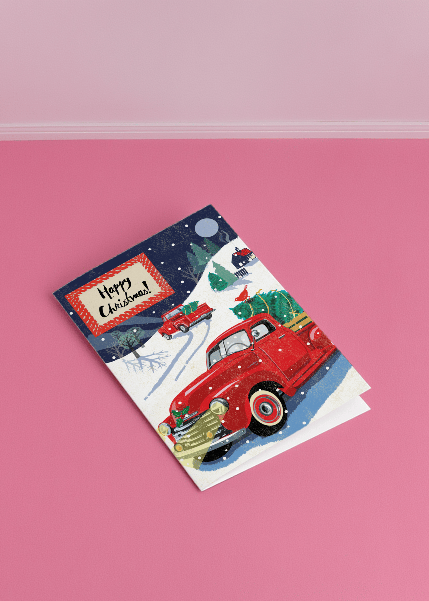 Happy Christmas - Red Truck mockup 1