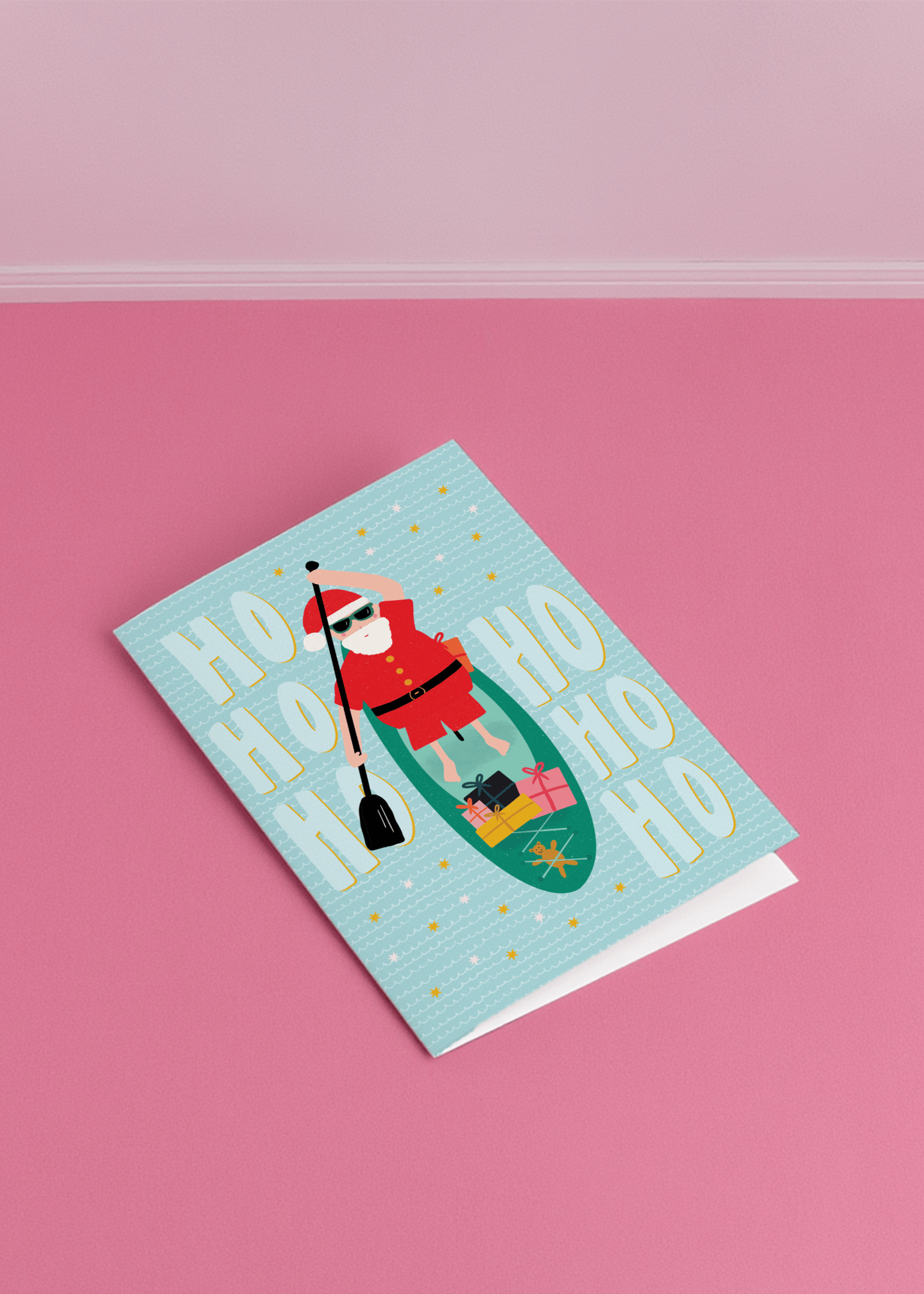 Santa Paddleboarding Christmas mockup 1