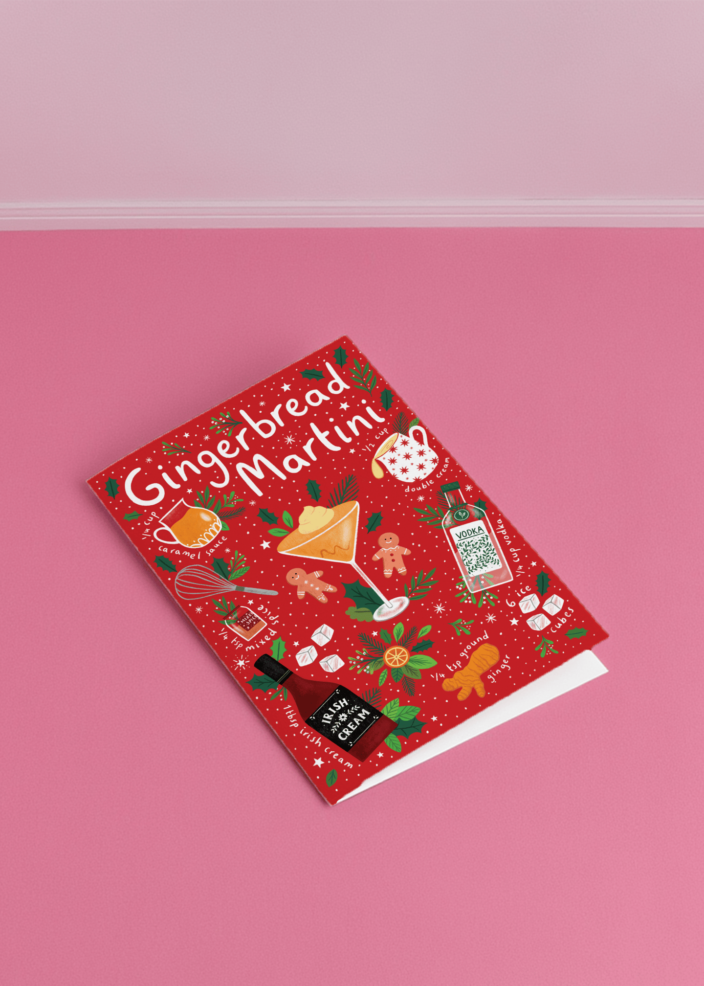Gingerbread Martini Recipe Illustration mockup 1