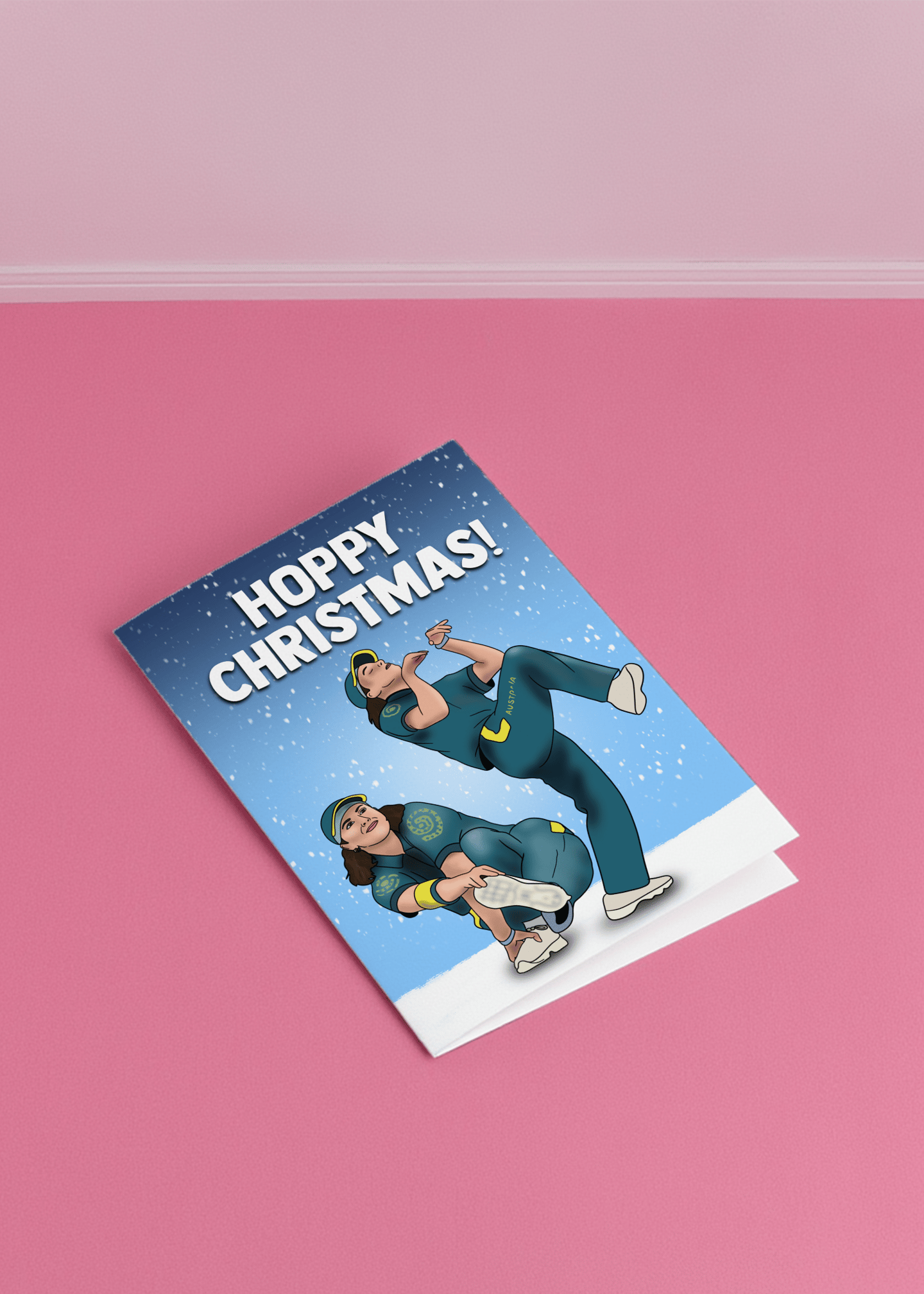 Hoppy Christmas Cricket Card mockup 1