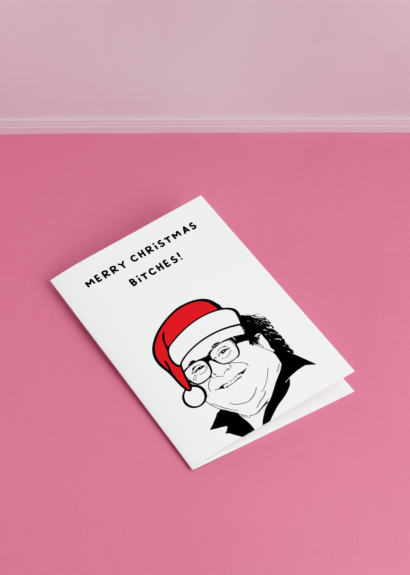 Merry Christmas Bitches Card mockup 1