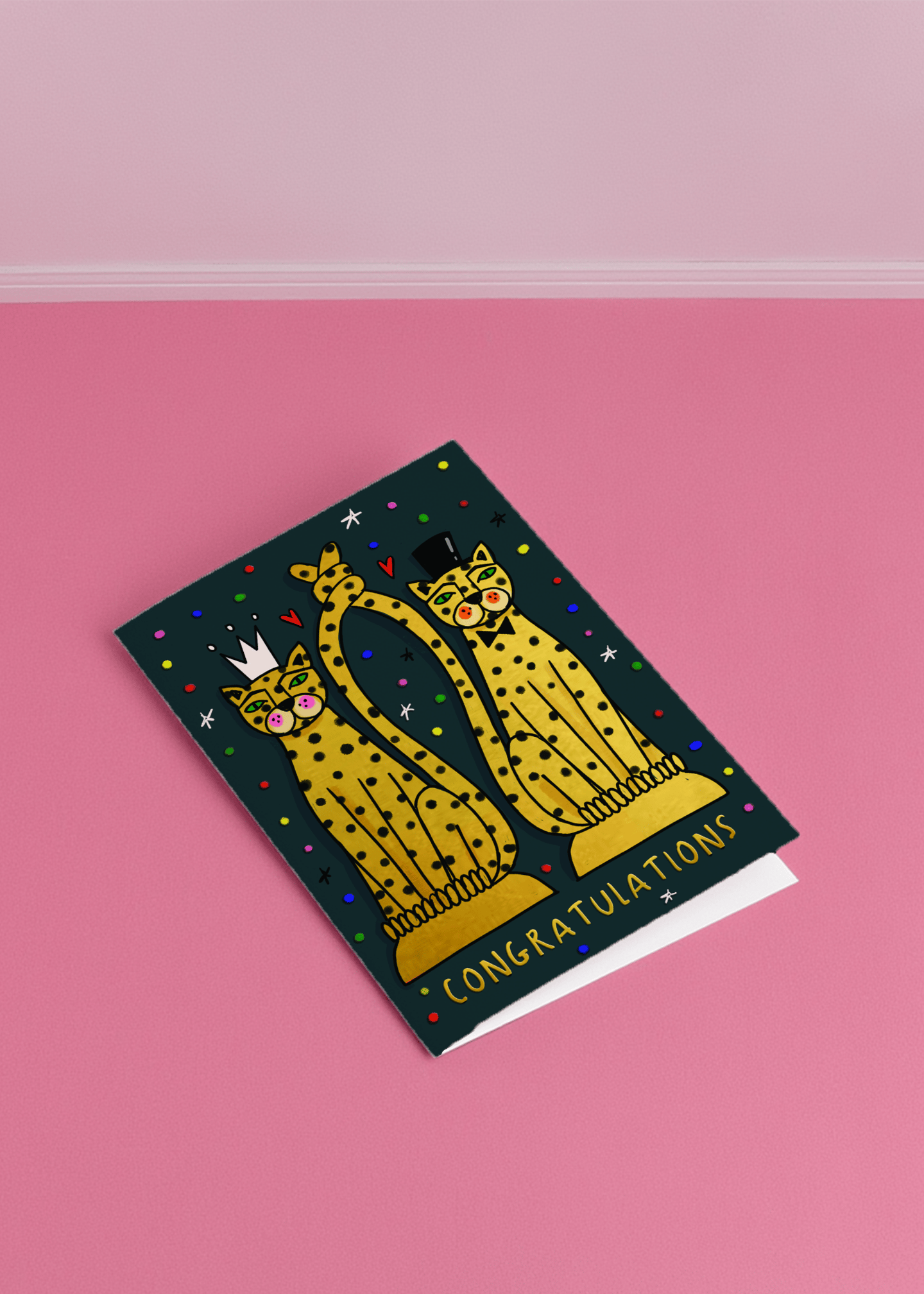 Leopard Love Congratulations Card mockup 1