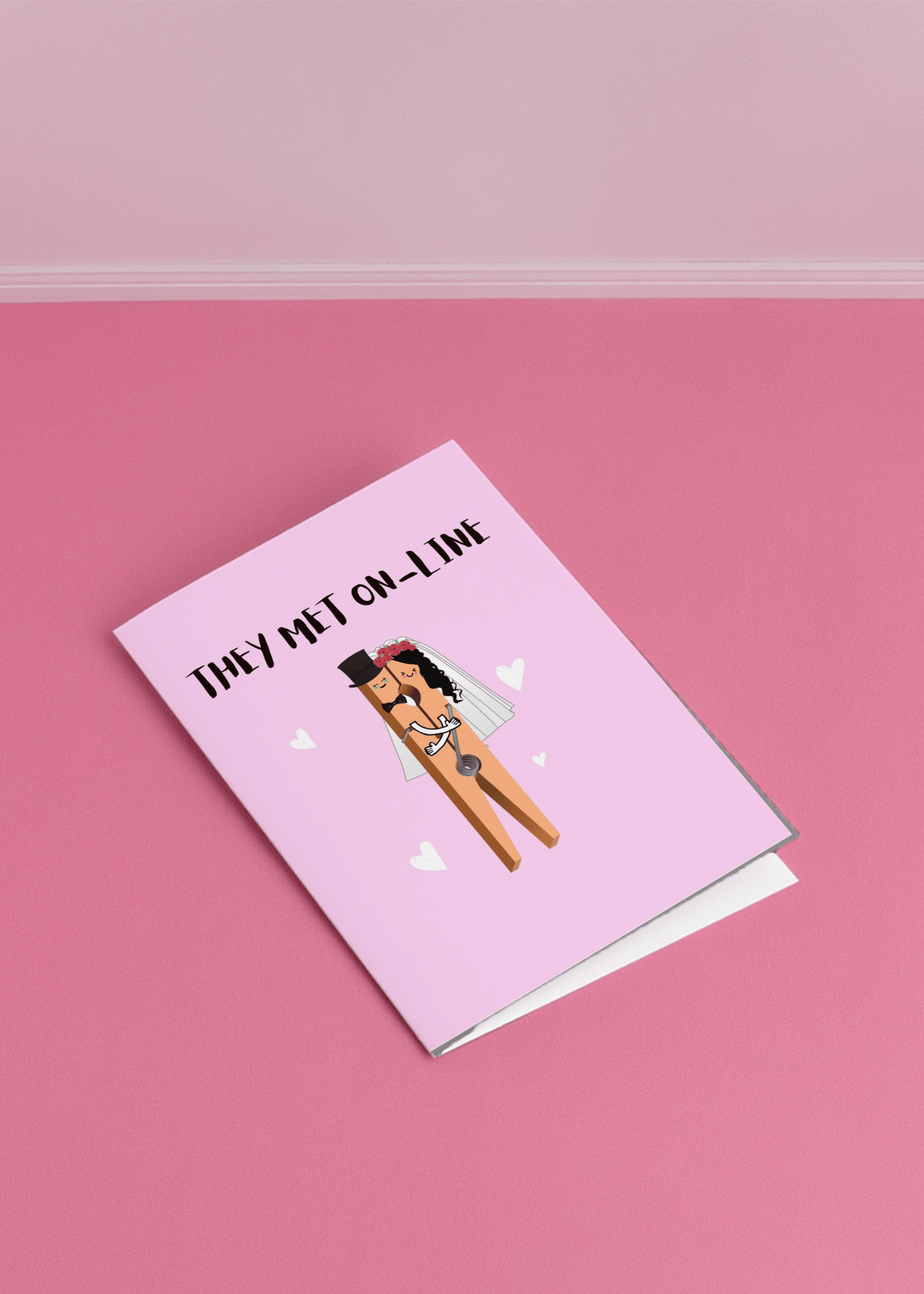 They Met Online Wedding Card mockup 1