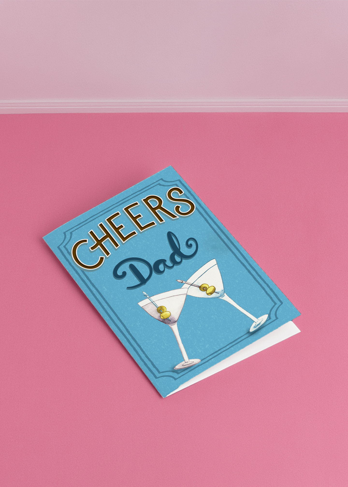 Cheers Dad Martini Card mockup 1