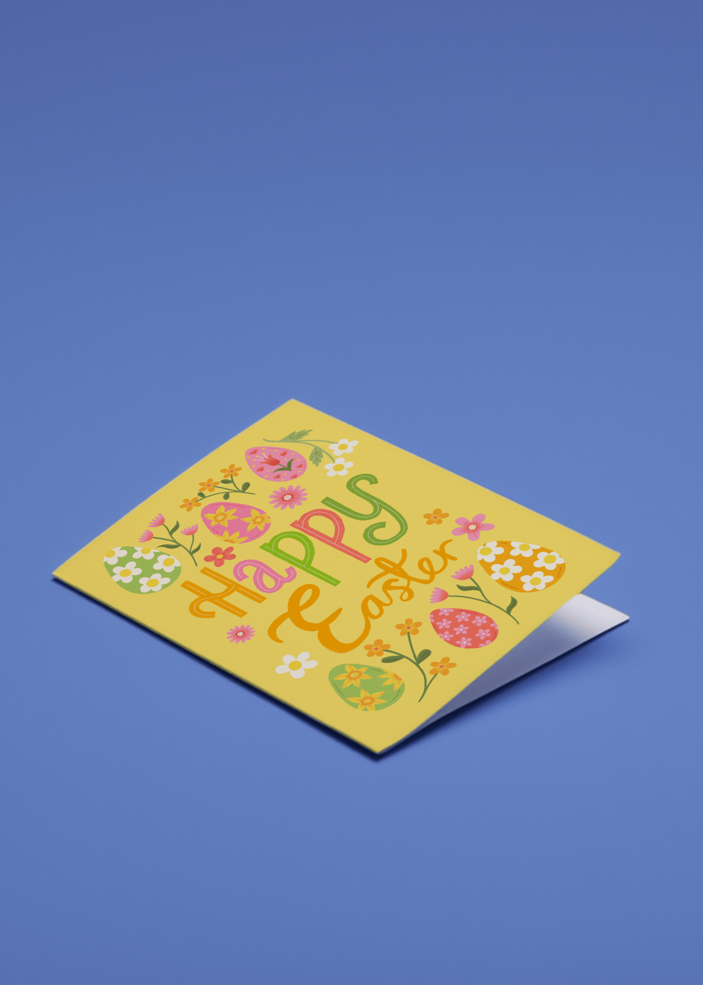 happy easter floral and egg design mockup 1