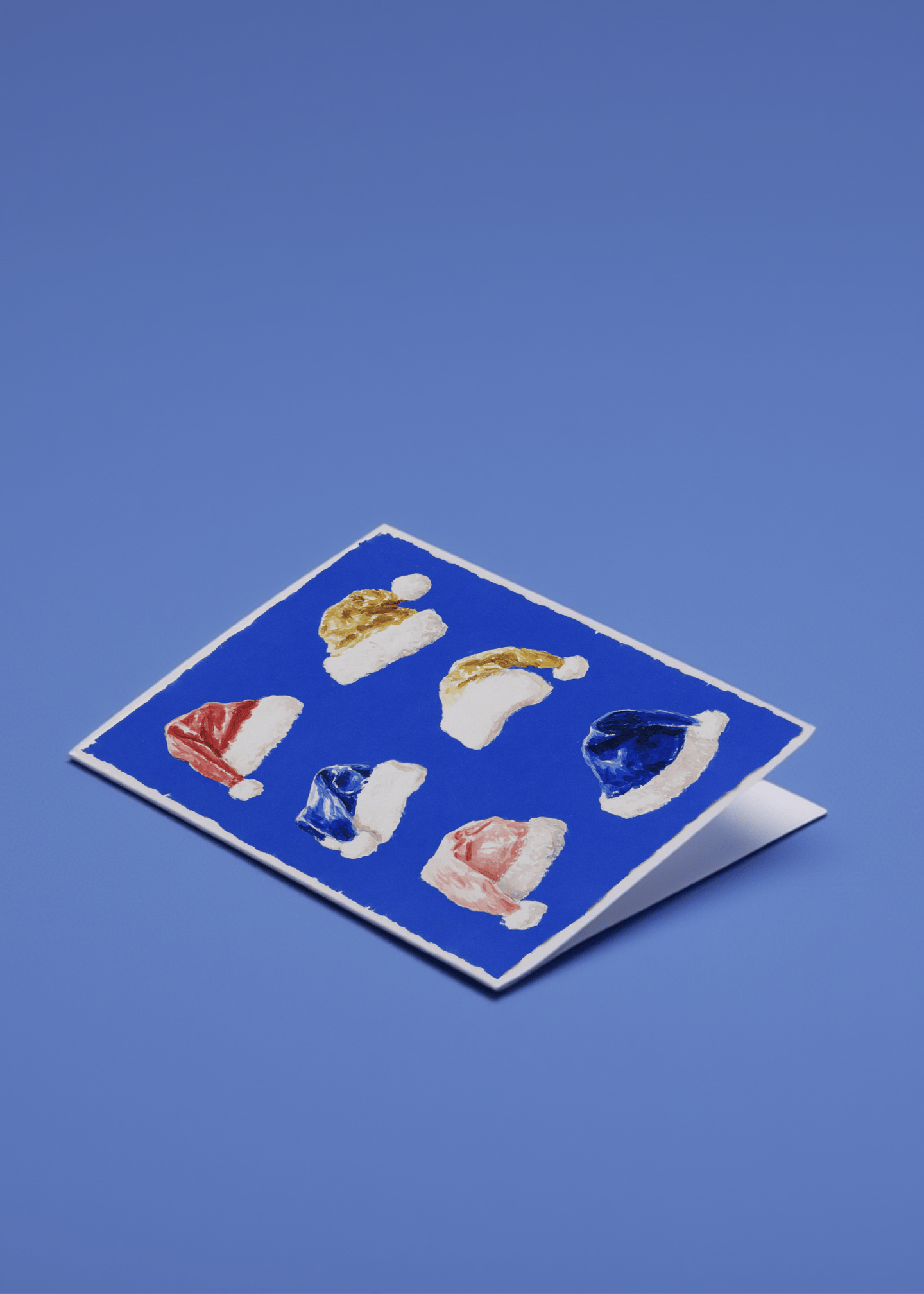 Colorful Santa Hats Greeting Card mockup 1