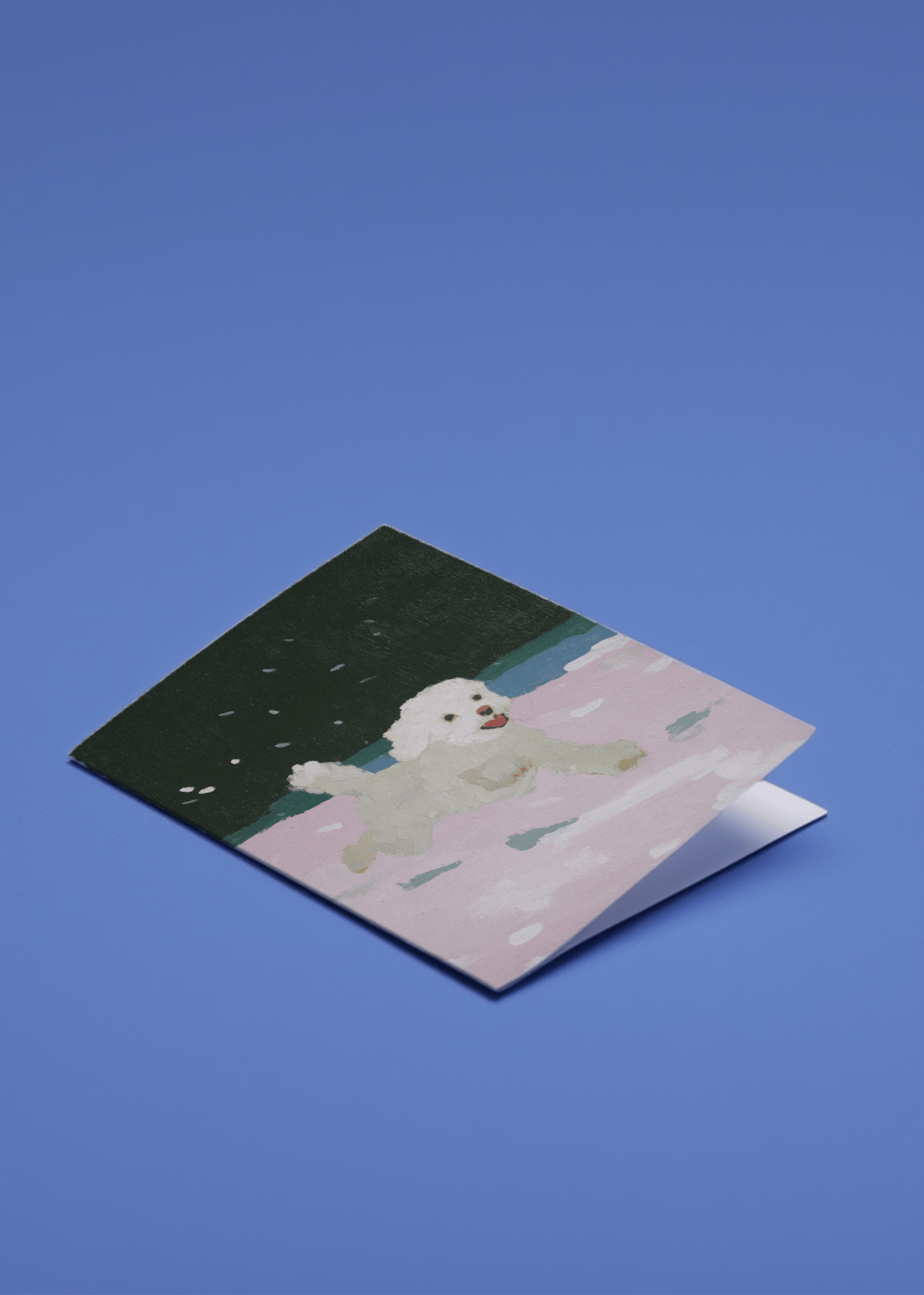 Joyful Snowy Pup Greeting Card mockup 1