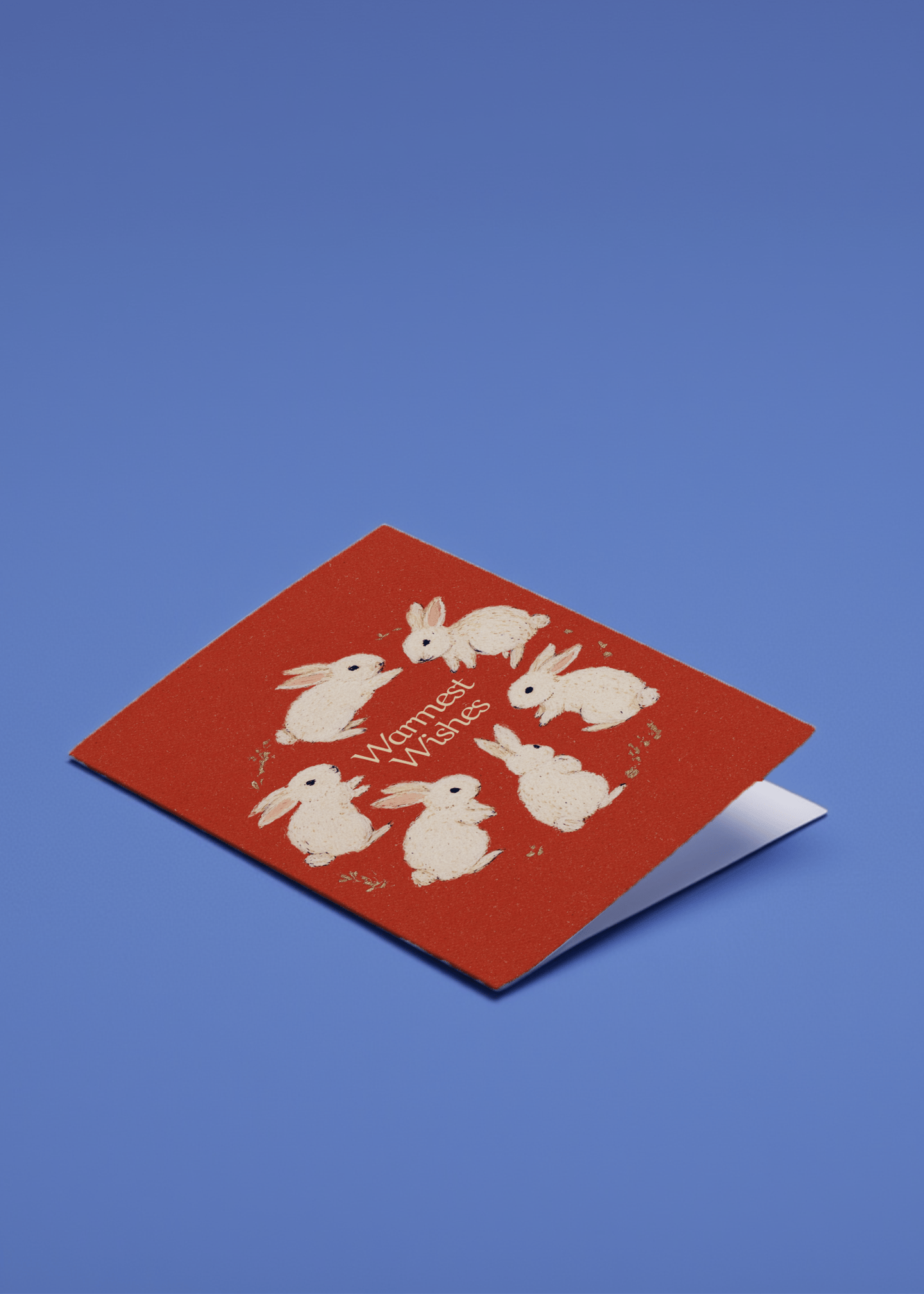 Charming Bunny Warm Wishes Card mockup 1