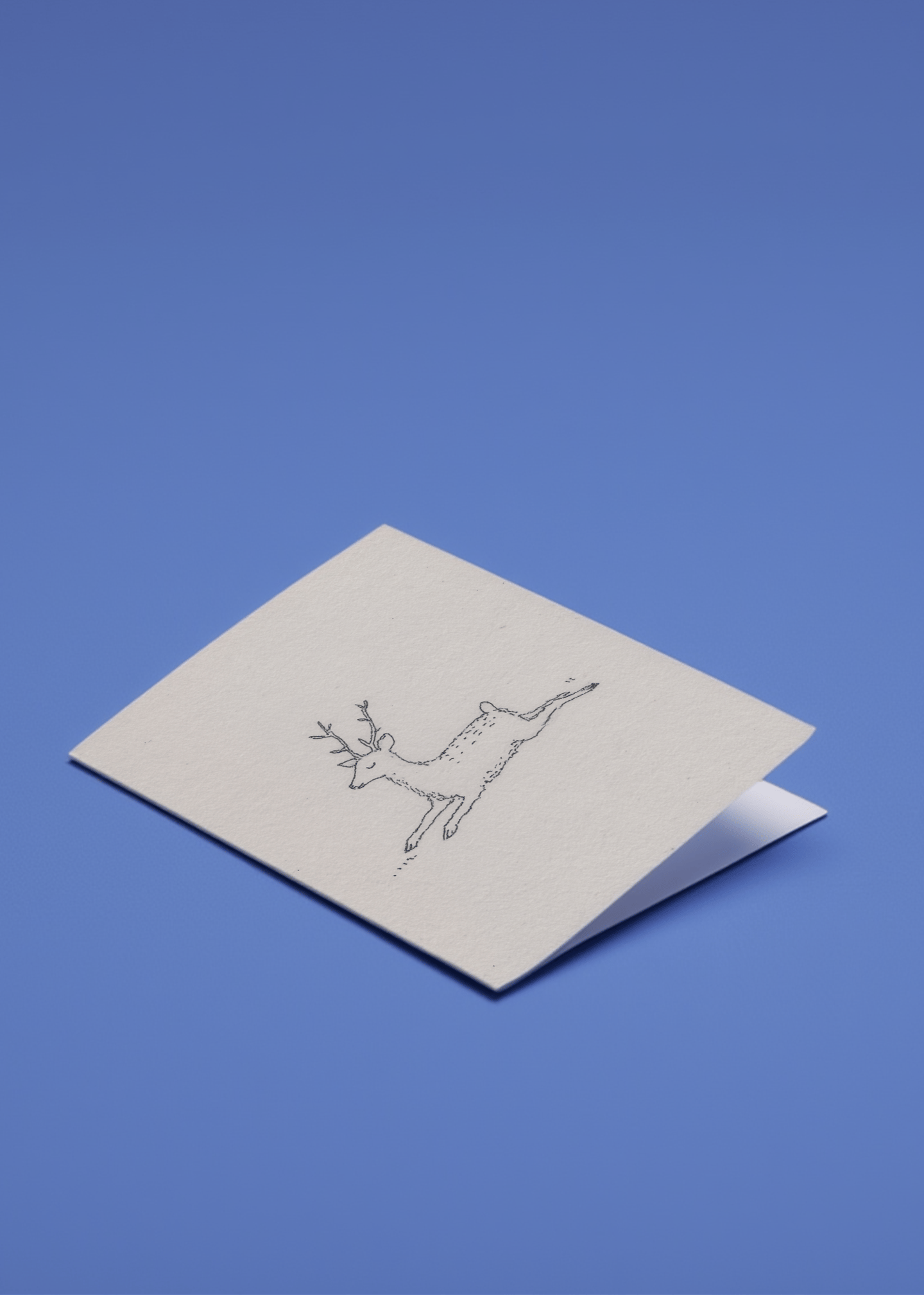 Peaceful Deer Illustration Card mockup 1
