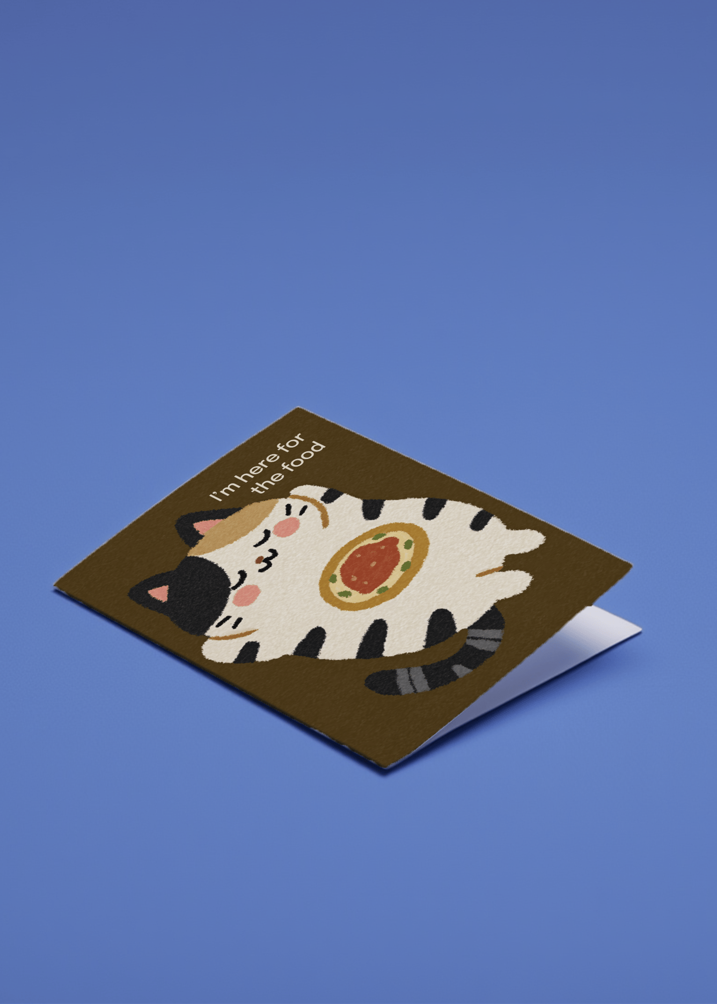 Pizza Loving Cat Card mockup 1