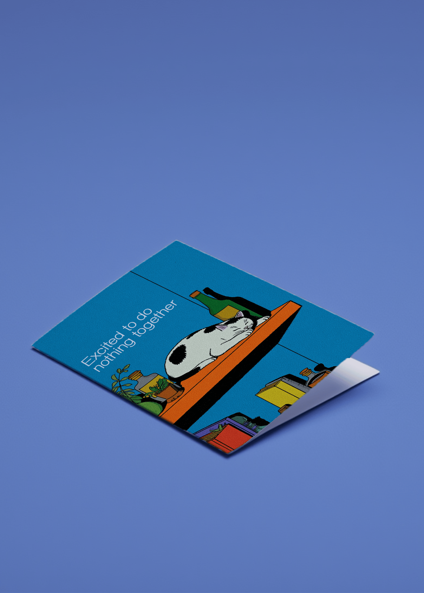 Lazy Days Together Cat Card mockup 1
