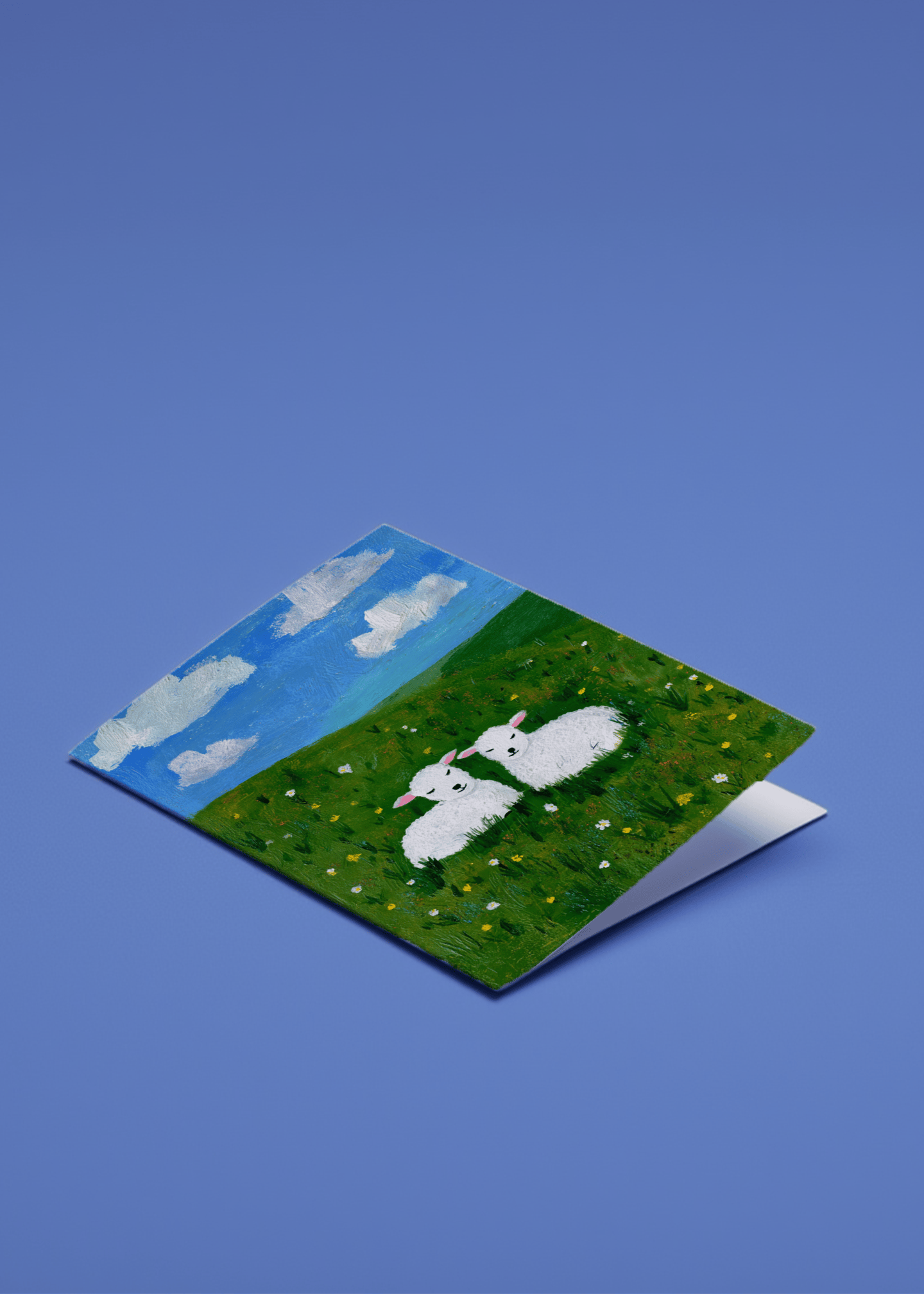 Serene Lamb Meadow Card mockup 1