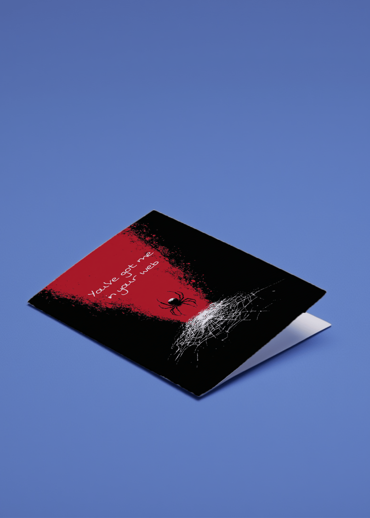 Caught in Your Web Love Card mockup 1