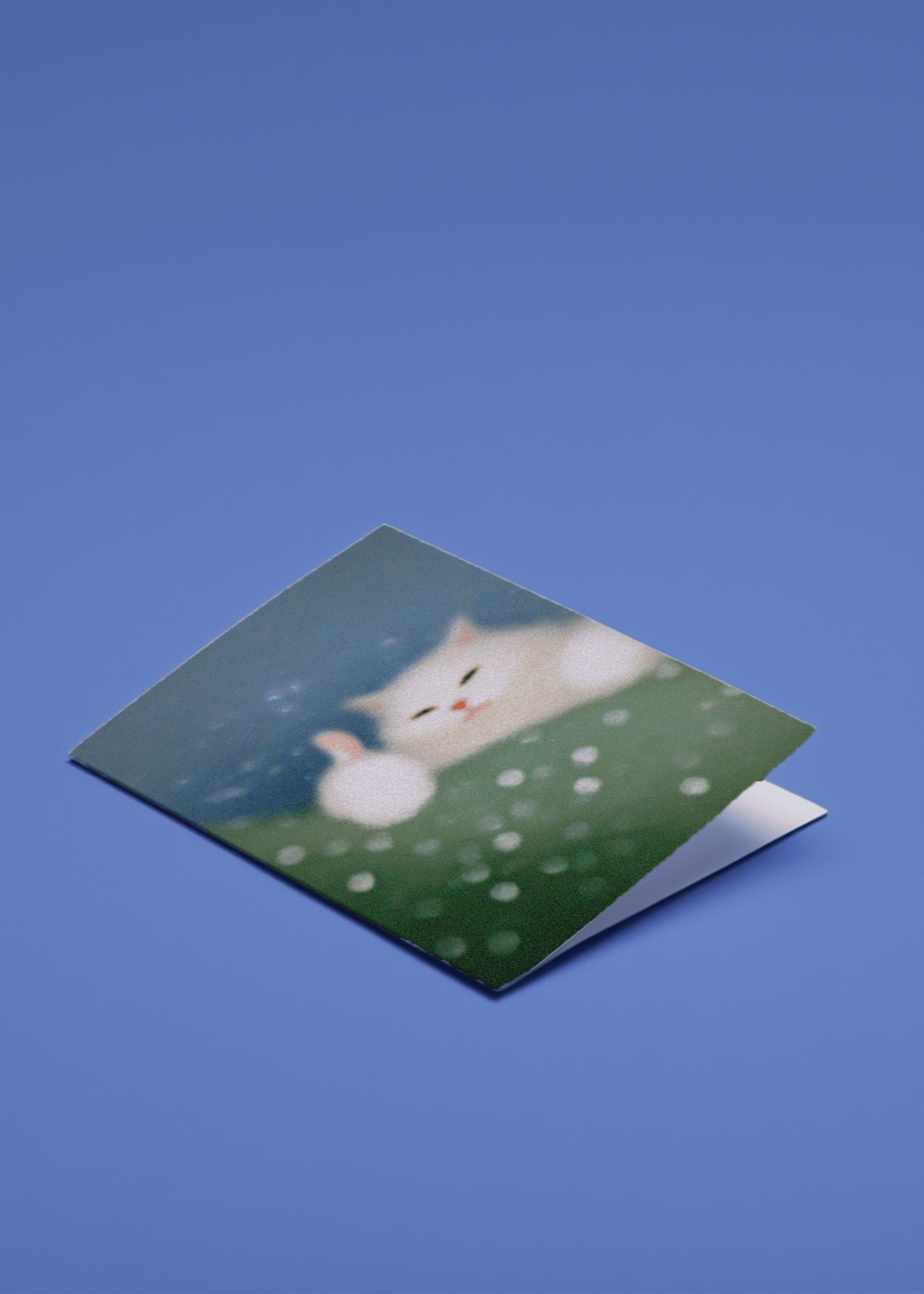 Cozy Cat thumbs up Greeting Card mockup 1