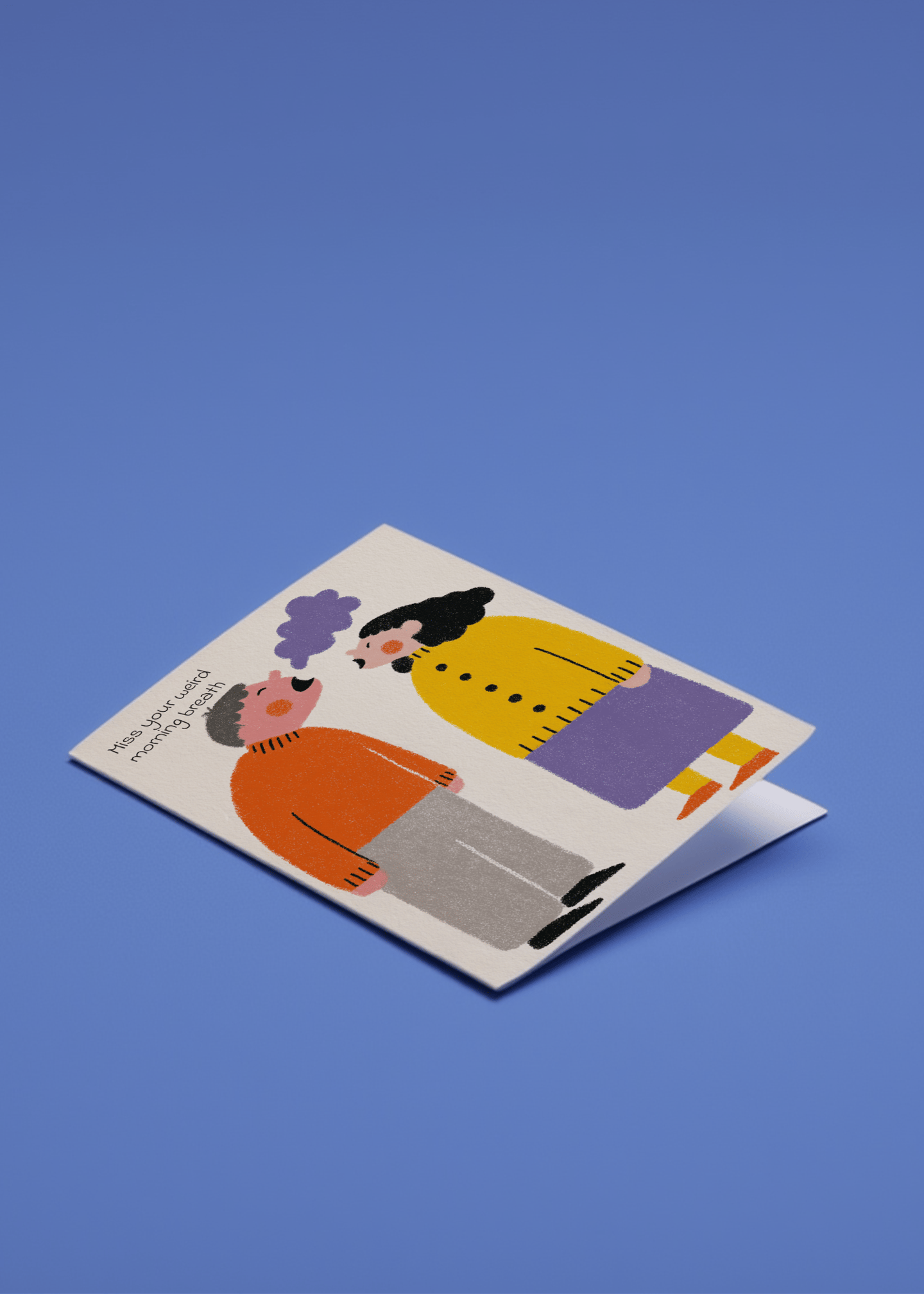 Funny Morning Breath Miss You Card mockup 1
