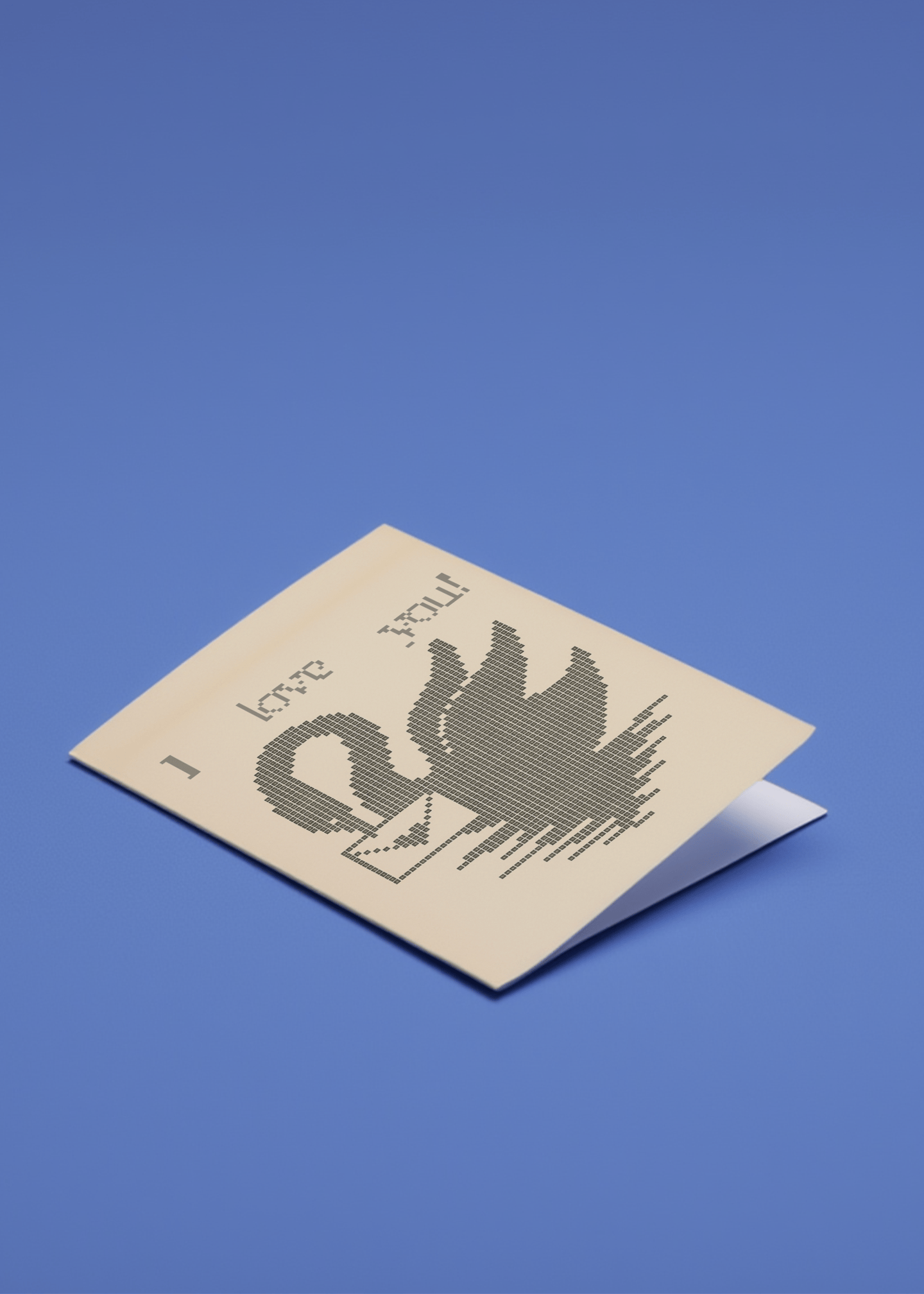 Pixel Love Swan Card mockup 1