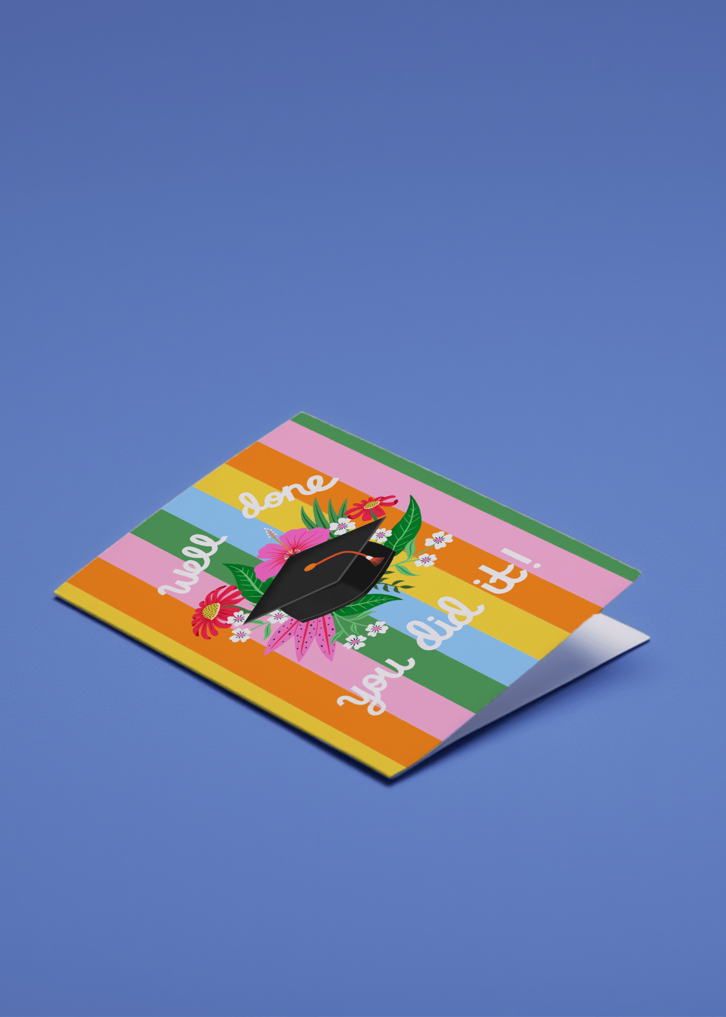 Well Done You Did It Floral Cap Card mockup 1