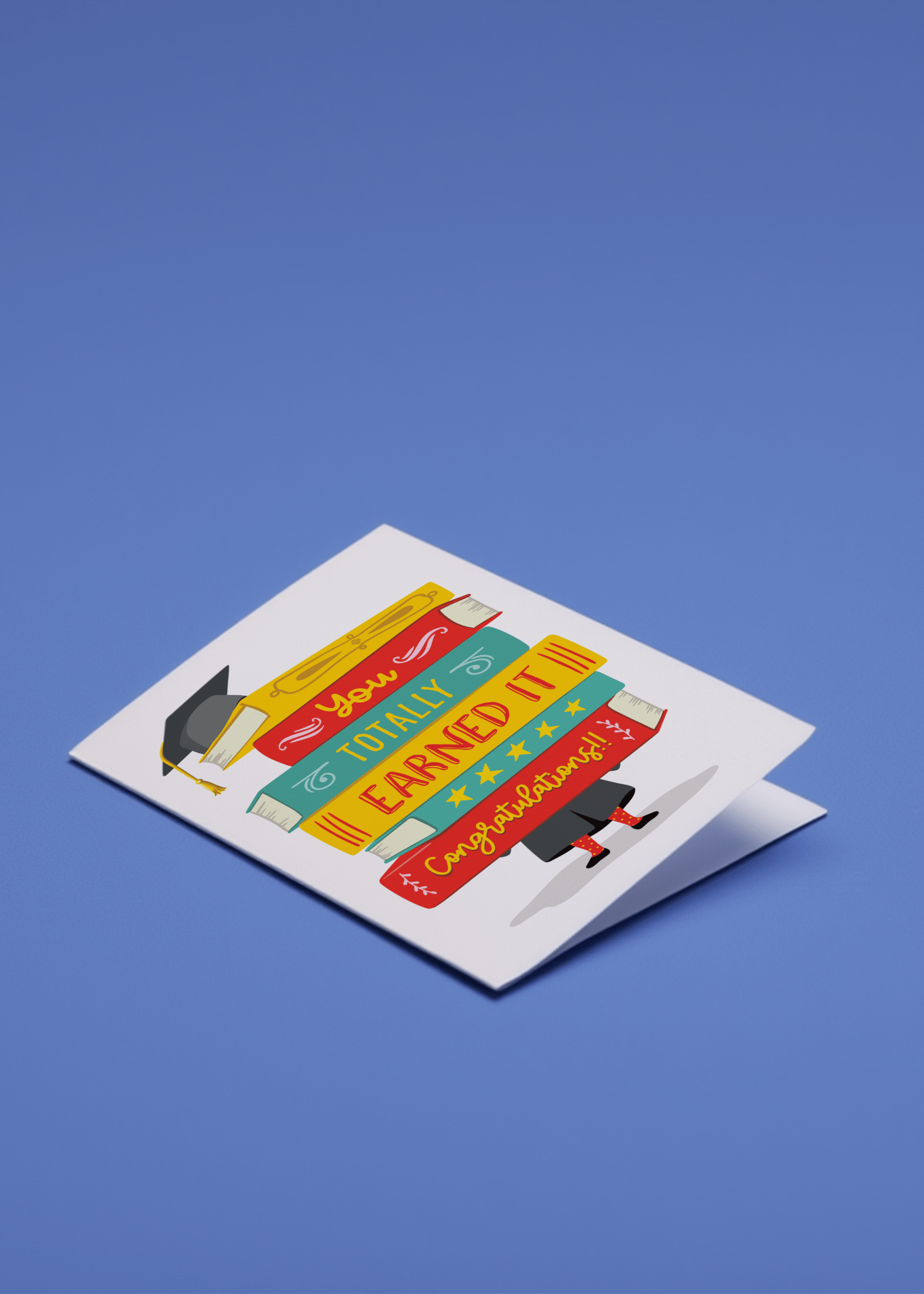Book Stack Graduation Congrats Card mockup 1
