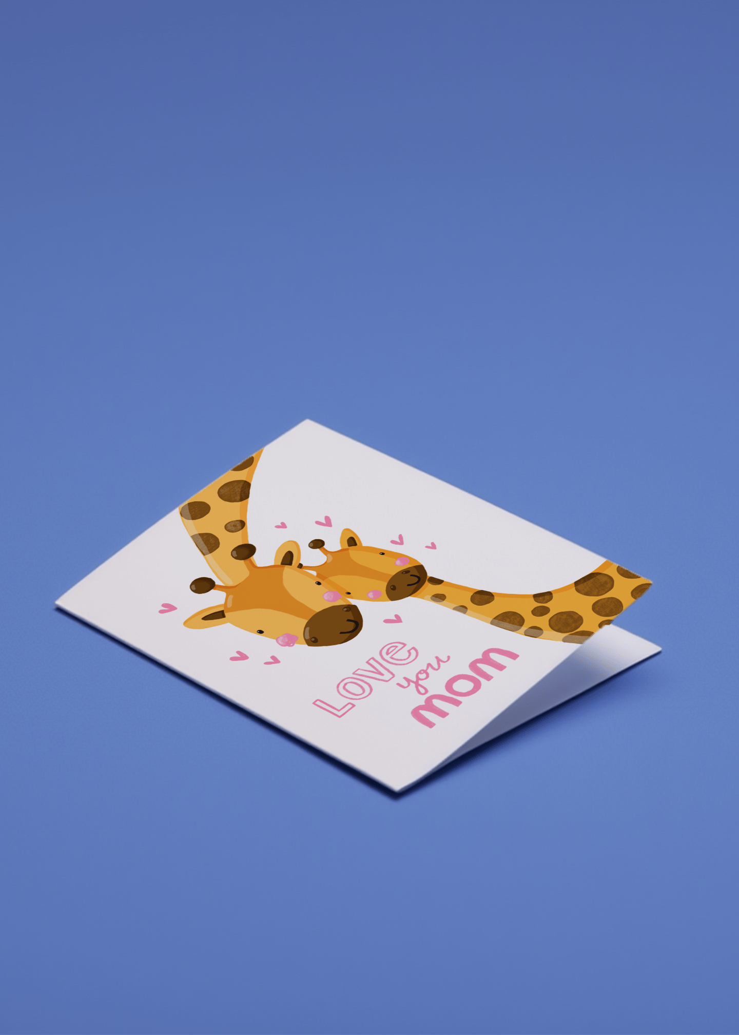 Love You Mom Giraffe Card mockup 1