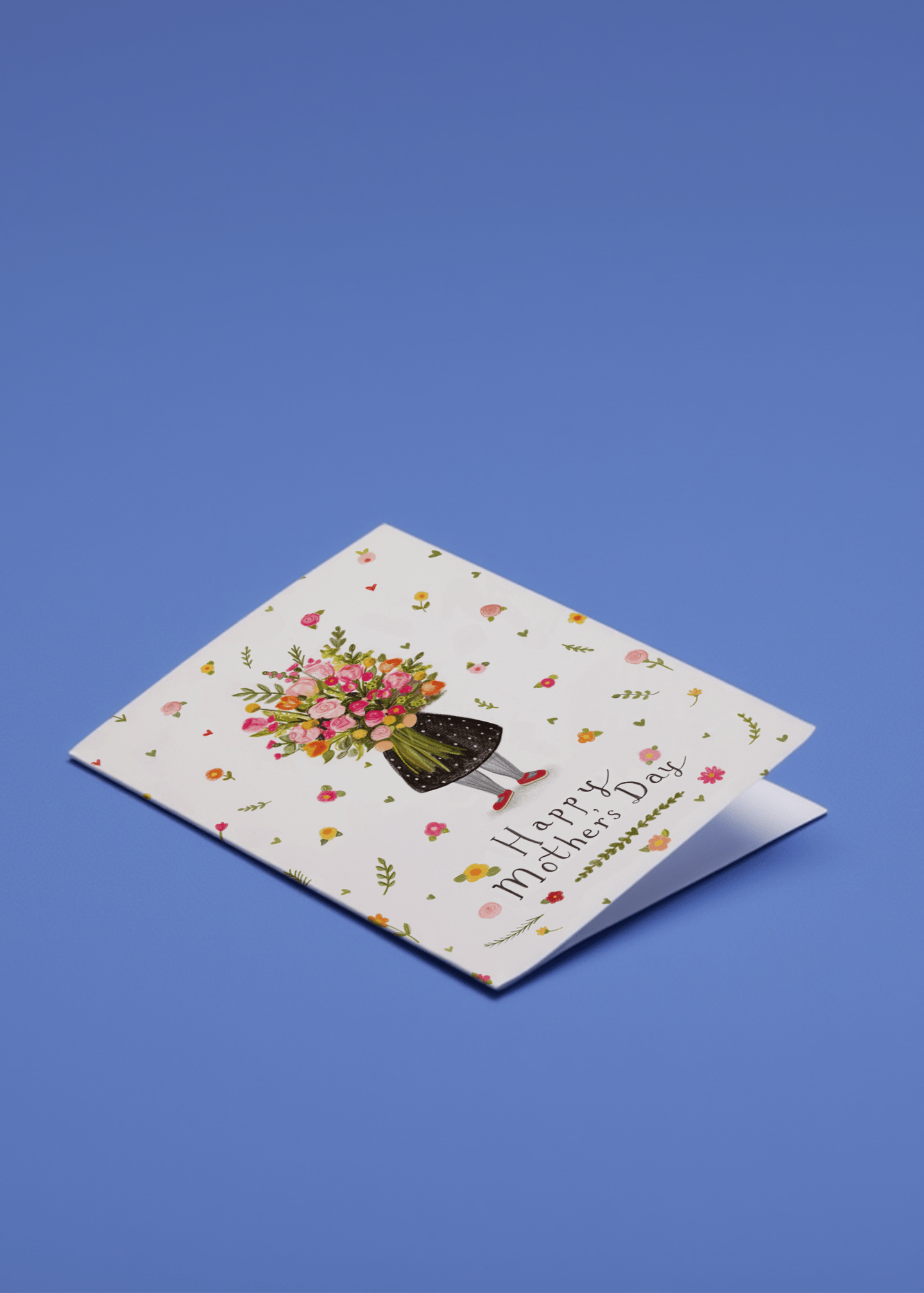 Bouquet Girl Mother's Day Card mockup 1