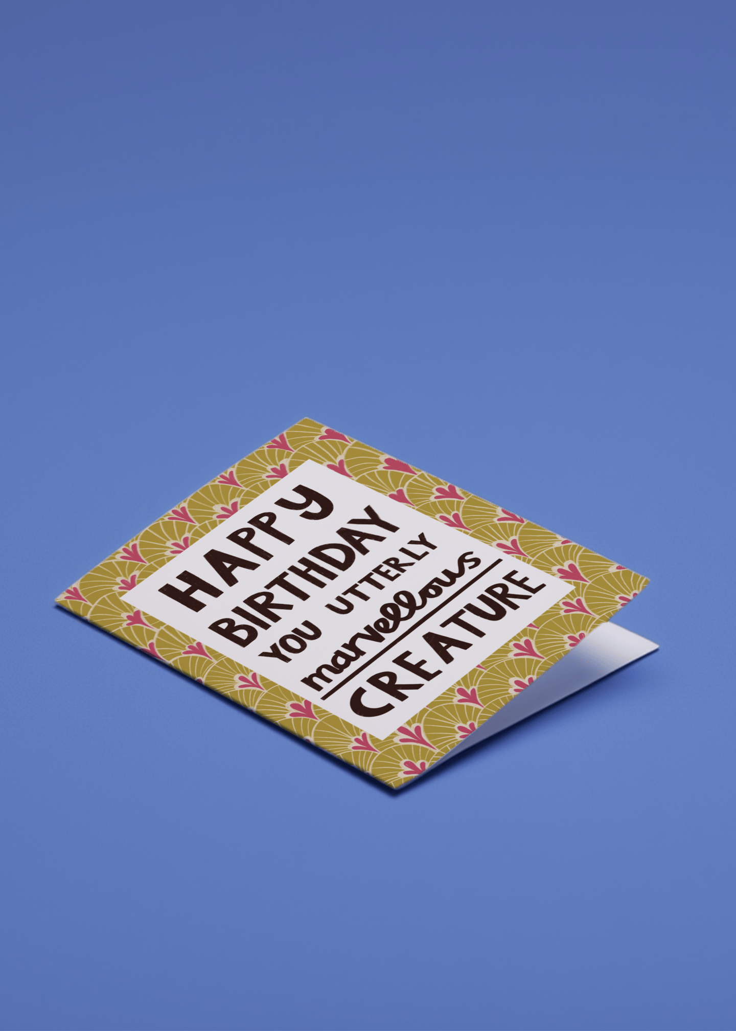 Happy Birthday Marvellous Creature Card mockup 1