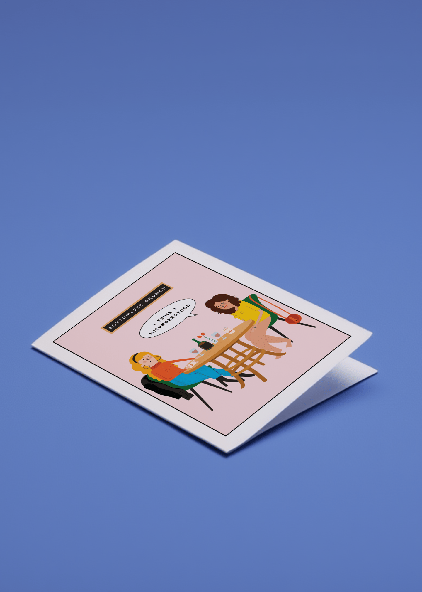 Bottomless Brunch Misunderstanding Card mockup 1