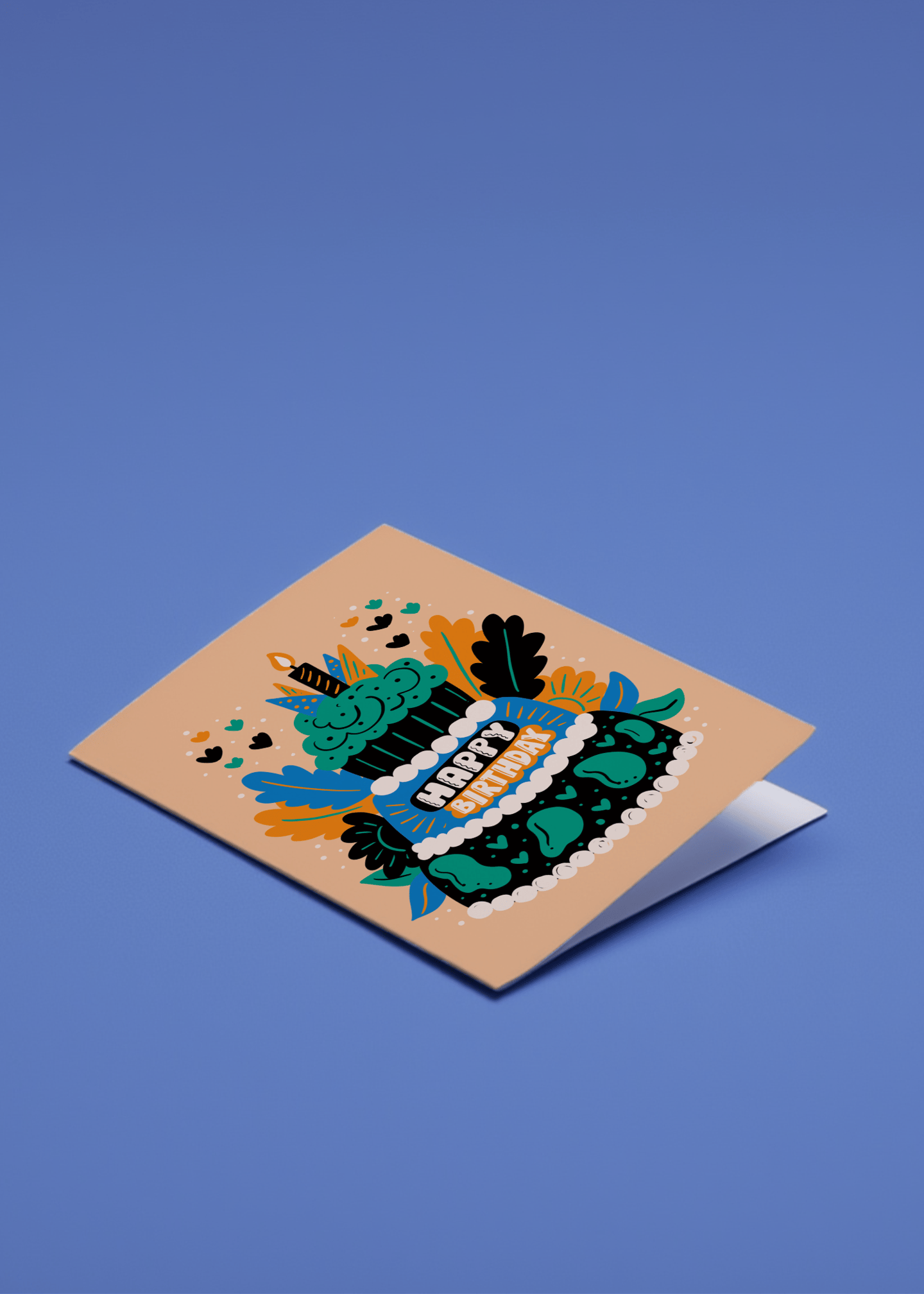 Colorful Cake Birthday Card mockup 1