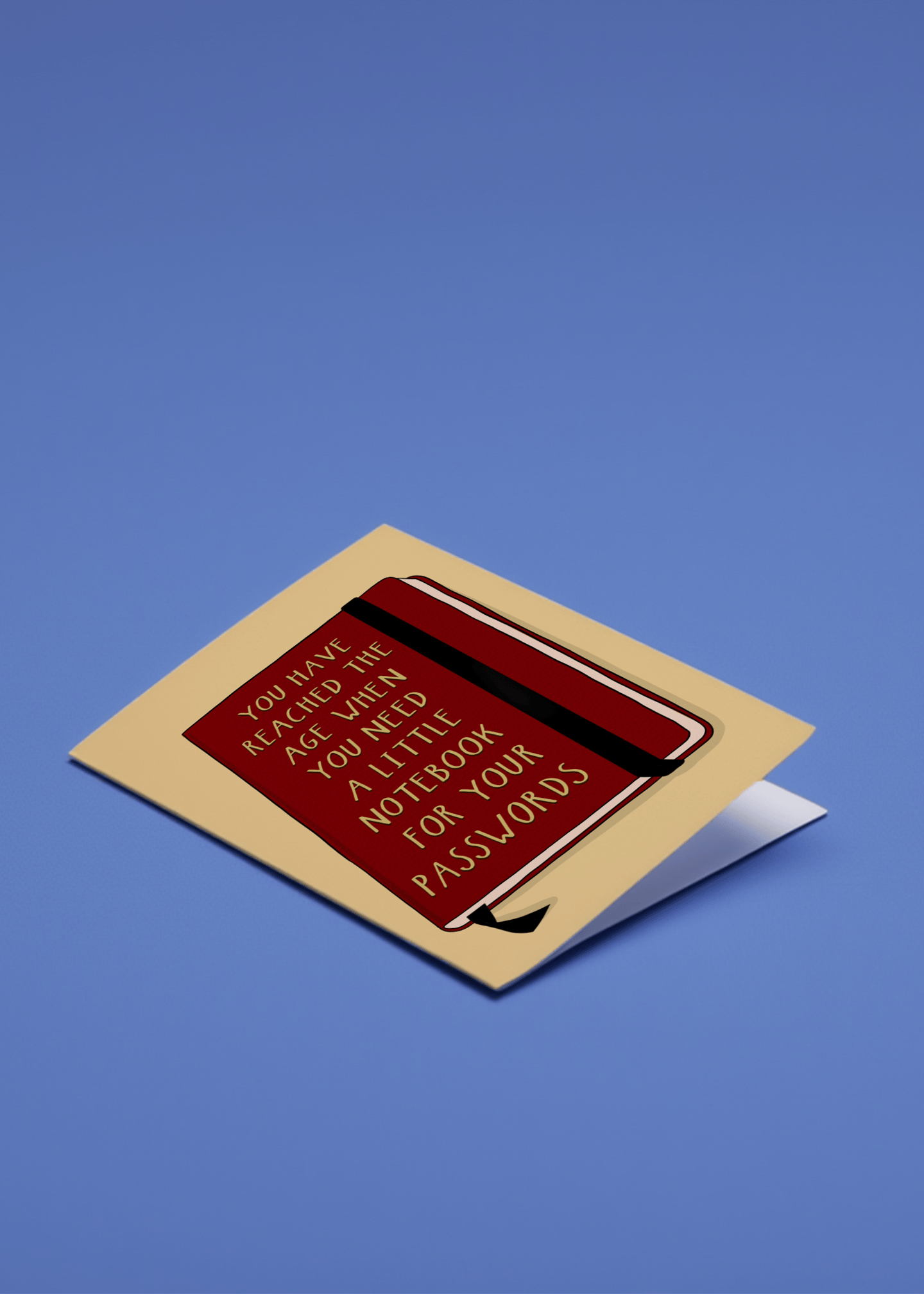Notebook for Passwords Birthday Card mockup 1