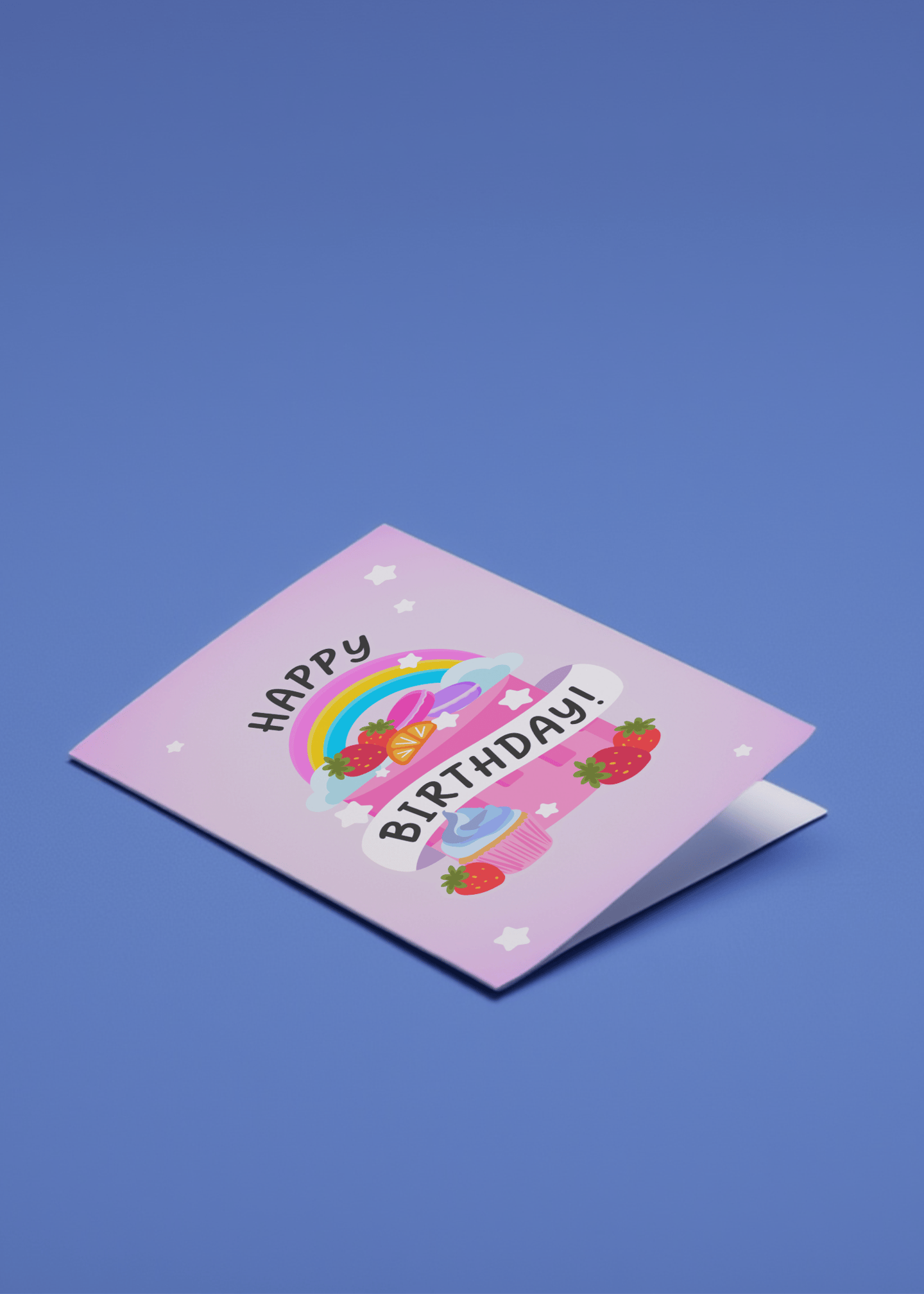 Rainbow Sweet Treats Birthday Card mockup 1