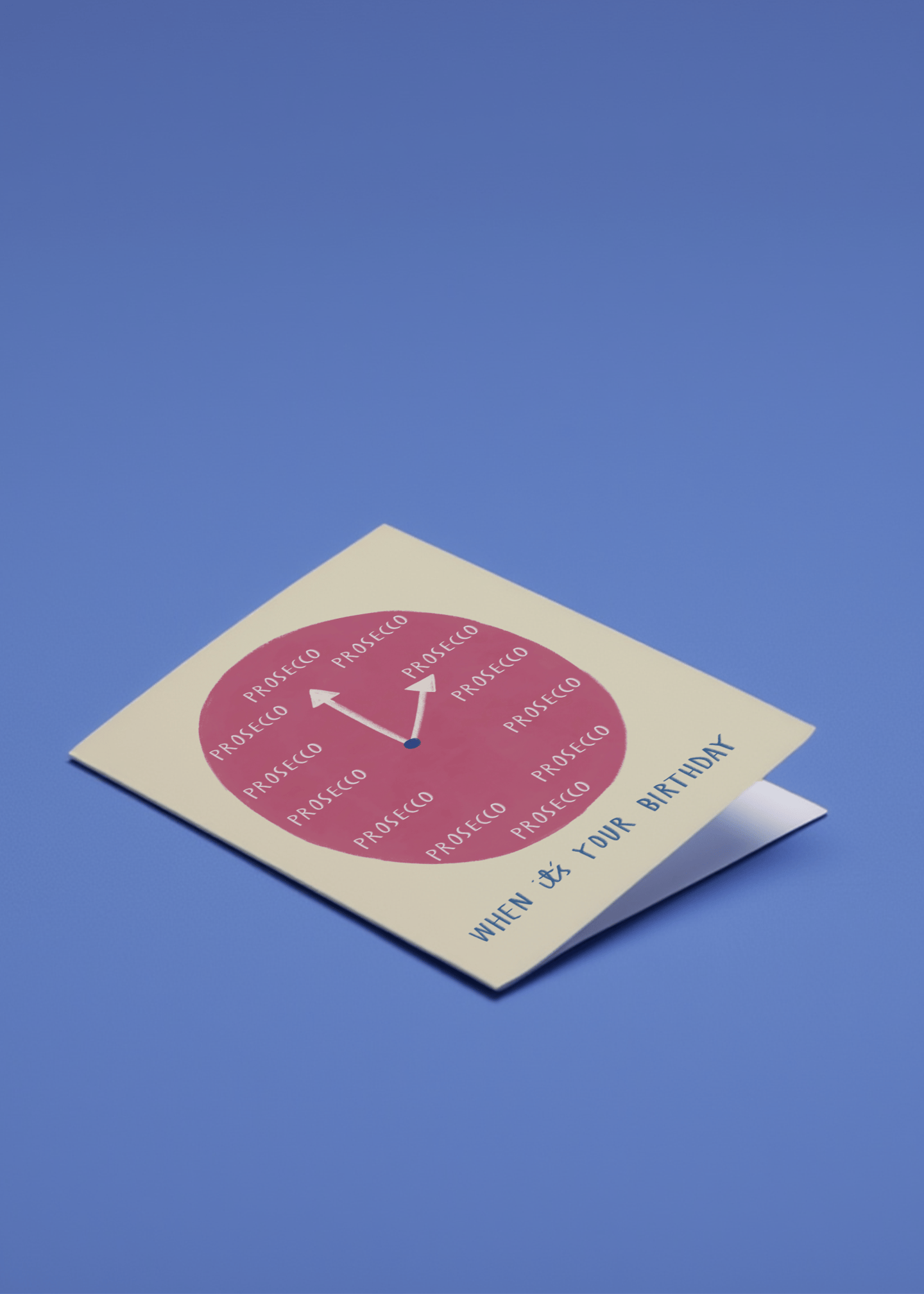 Prosecco Birthday Clock Card mockup 1